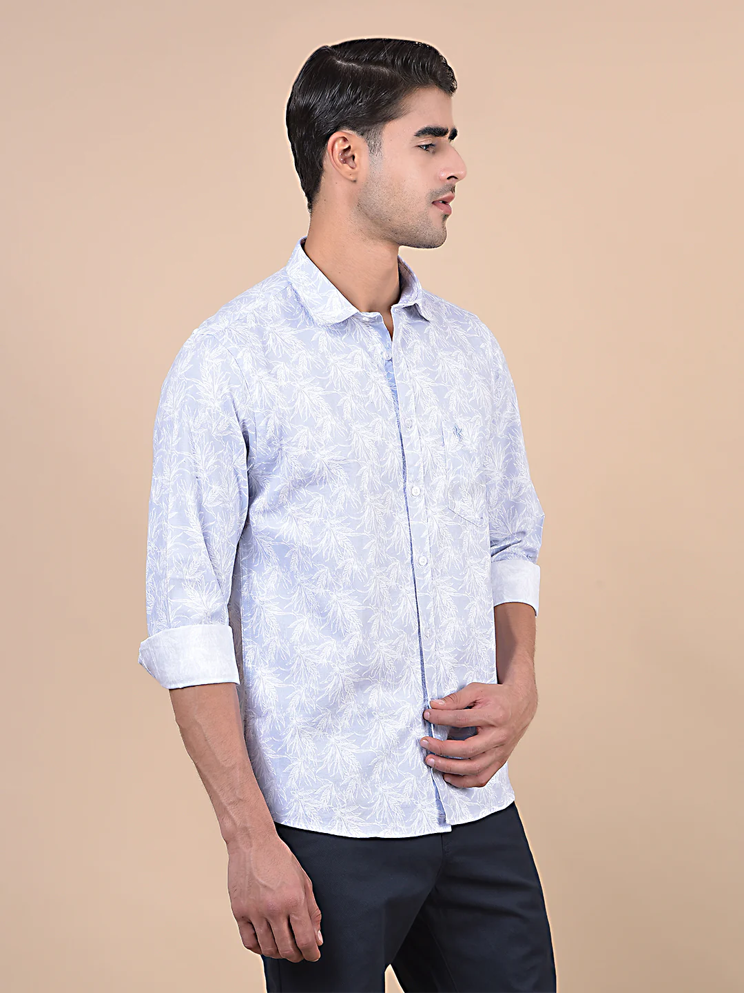 Casual Shirt for Men | Breathable & Soft with Color Fastness Regular Fit Spread Collar Neck Cotton Fabric Printed Pattern - Image 5