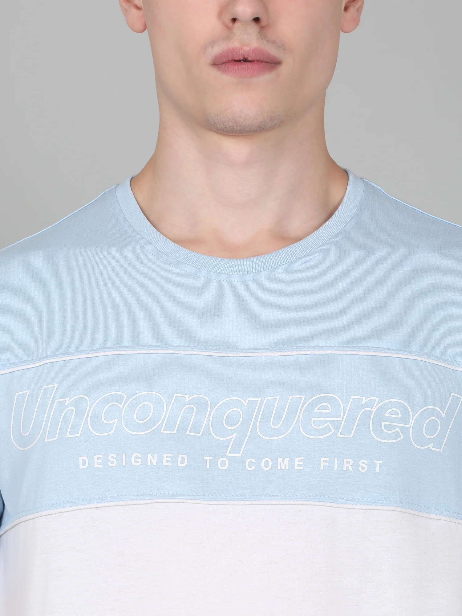 T-Shirt for Men | Breathable & Soft with Color Fastness Regular Fit Round Neck Poly Cotton Fabric Colour Block Pattern - Image 4