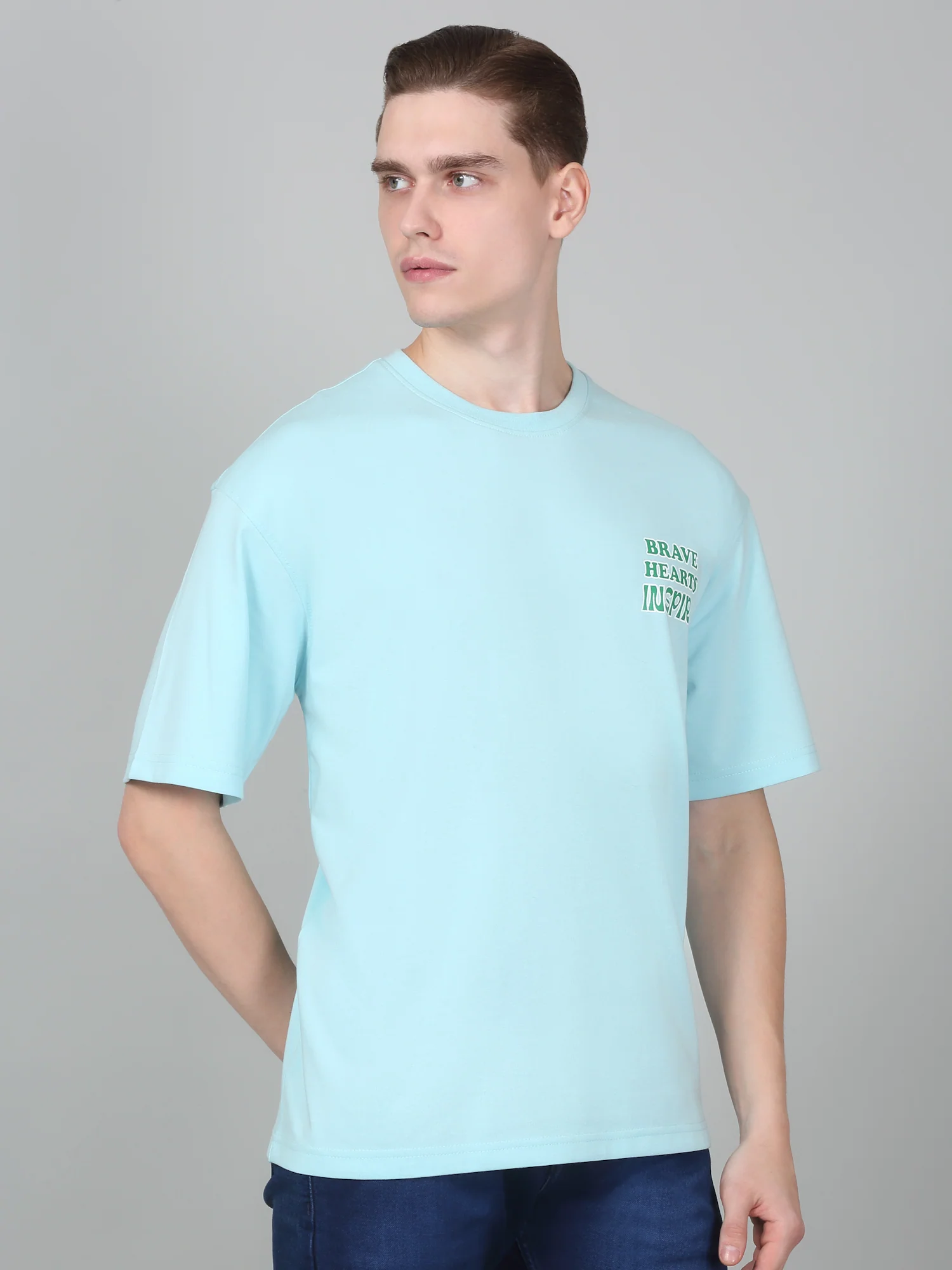 T-Shirt for Men | Breathable & Soft with Color Fastness Regular Fit Round Neck Poly Cotton Fabric Printed Pattern - Image 4