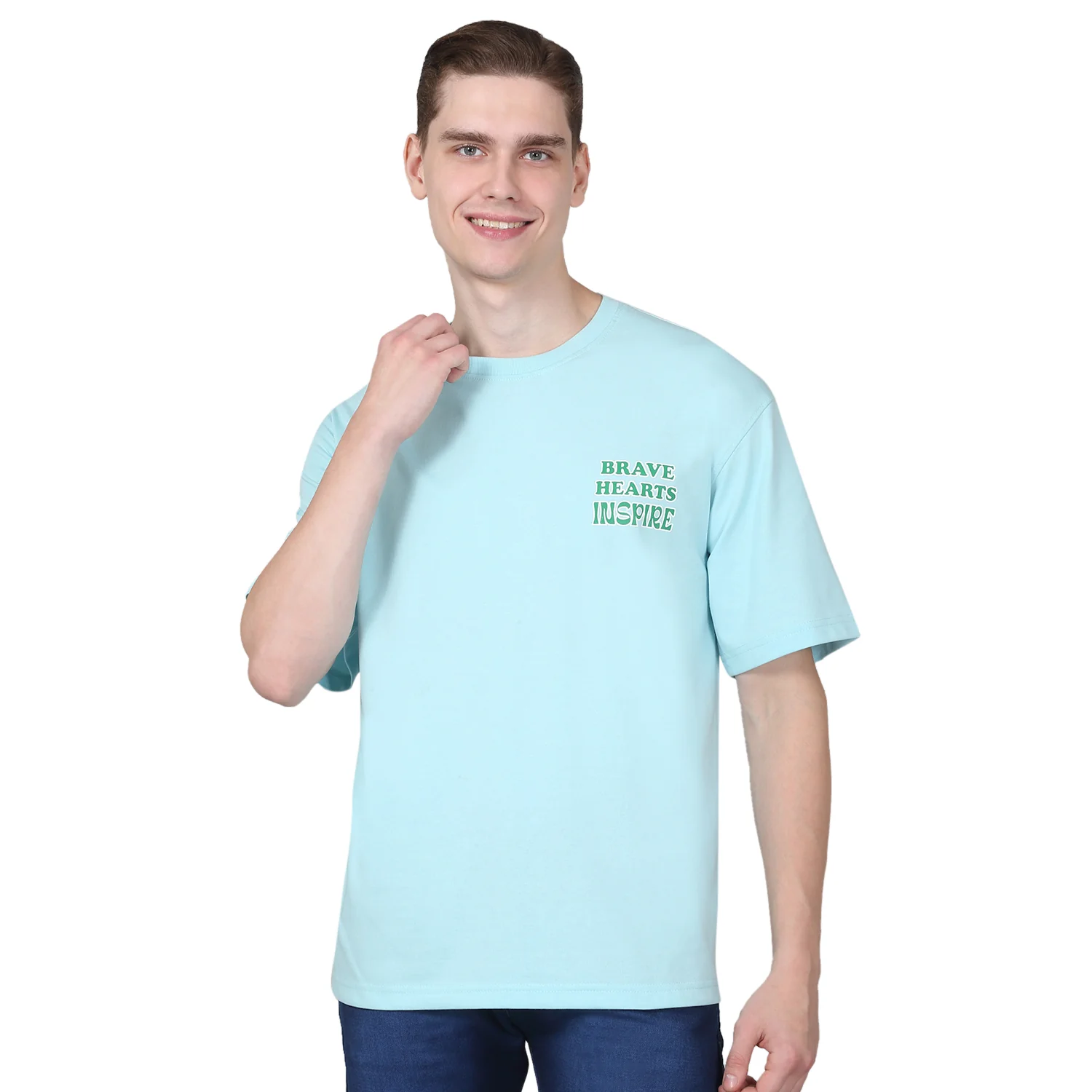 T-Shirt for Men | Breathable & Soft with Color Fastness Regular Fit Round Neck Poly Cotton Fabric Printed Pattern - Image 9