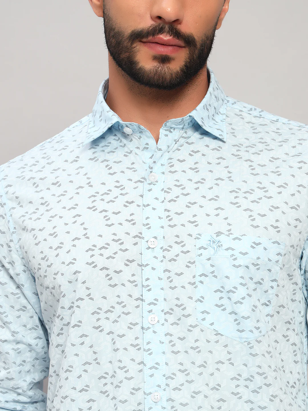 Casual Shirt for Men | Breathable & Soft with Color Fastness Regular Fit Spread Collar Neck Cotton Fabric Printed Pattern - Image 6