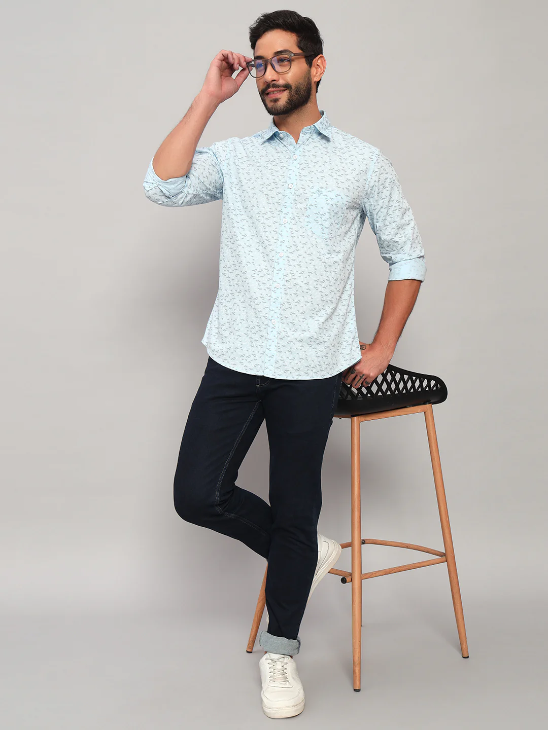 Casual Shirt for Men | Breathable & Soft with Color Fastness Regular Fit Spread Collar Neck Cotton Fabric Printed Pattern - Image 7