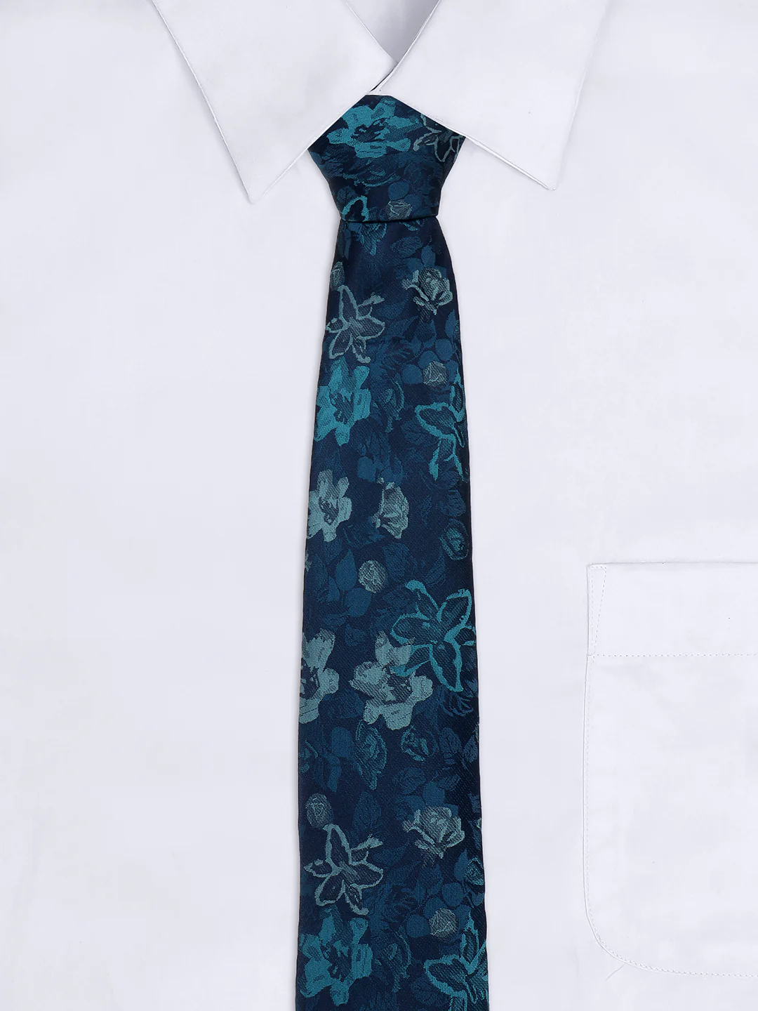 Men's Printed Teal Blue Regular Broad - Image 6