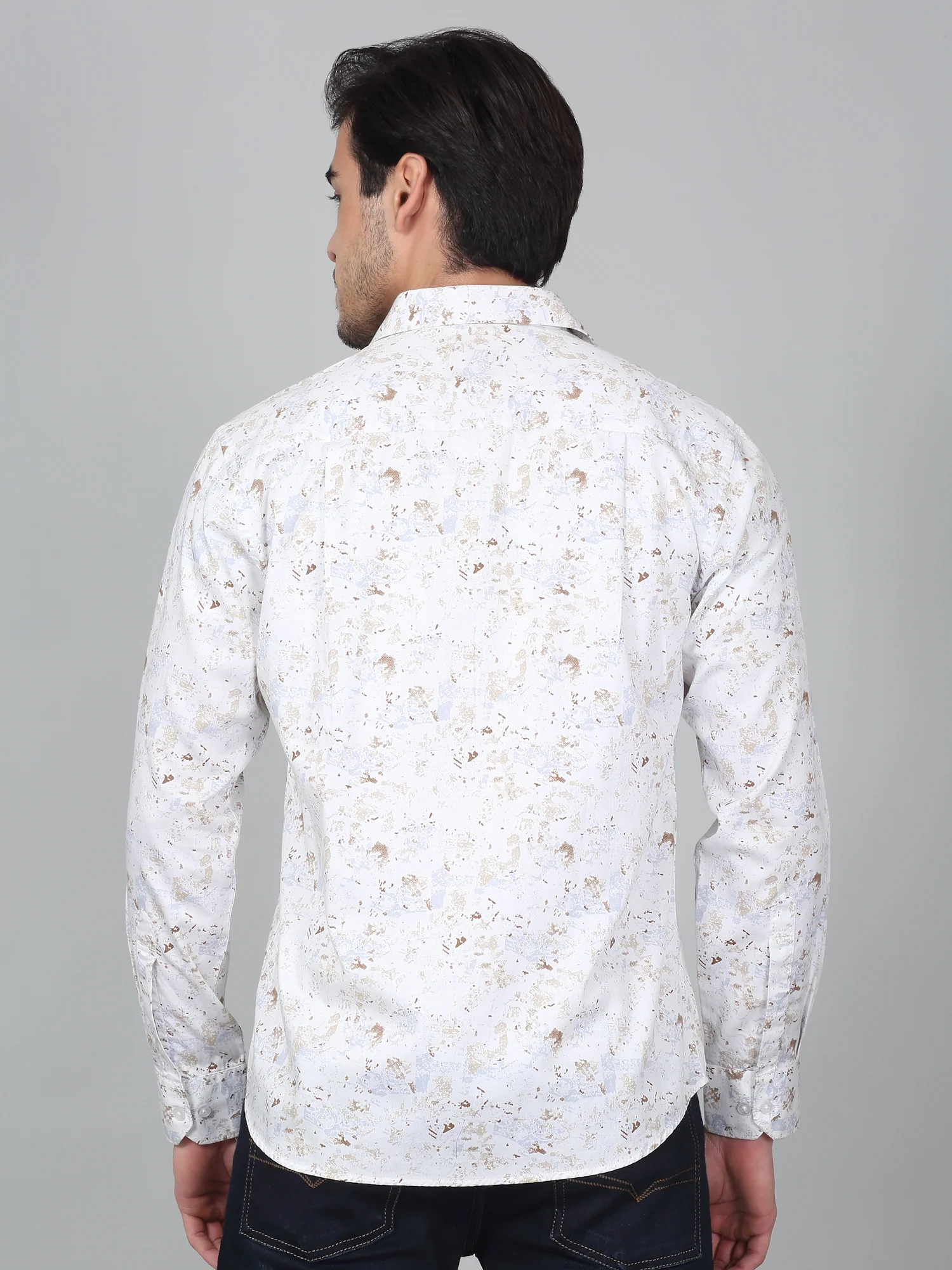 Casual Shirt for Men | Breathable & Soft with Color Fastness Regular Fit Spread Collar Neck Cotton Fabric Printed Pattern - Image 2