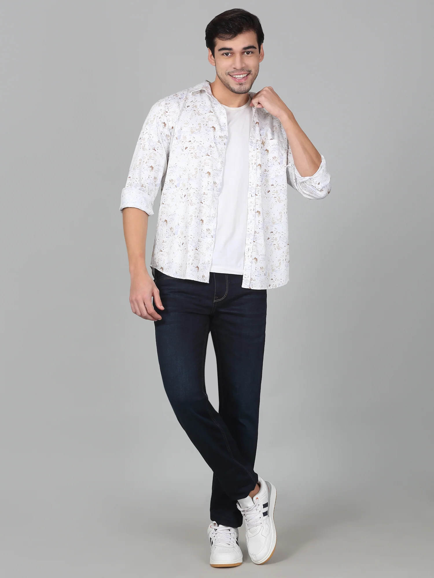 Casual Shirt for Men | Breathable & Soft with Color Fastness Regular Fit Spread Collar Neck Cotton Fabric Printed Pattern - Image 8