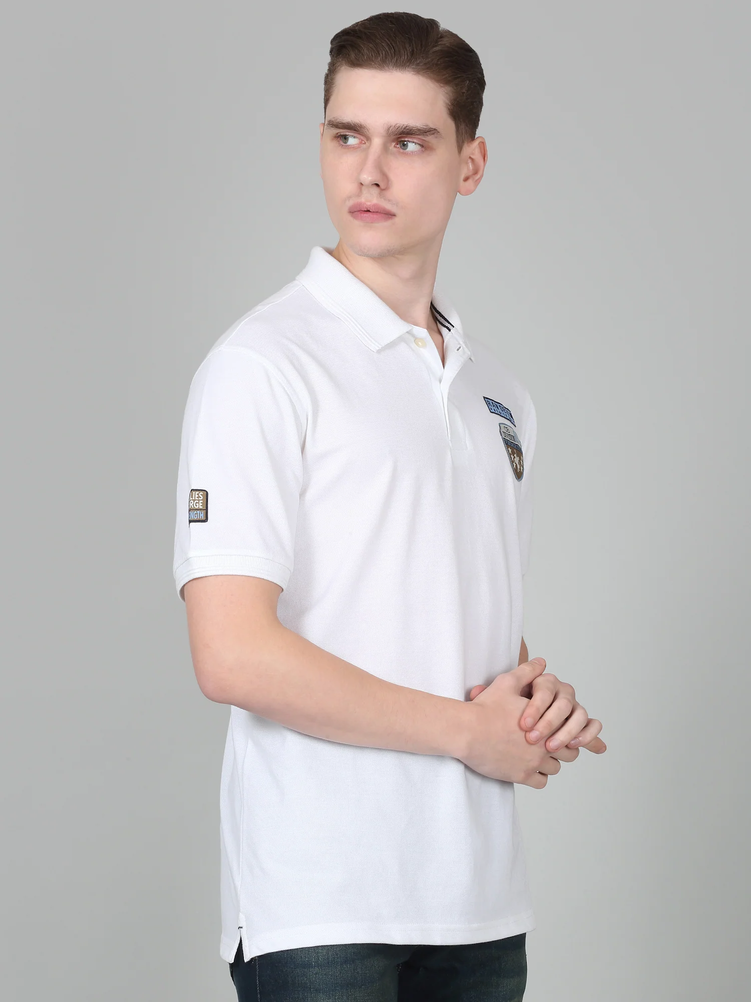 T-Shirt for Men | Breathable & Soft with Color Fastness Regular Fit Polo Neck Poly Cotton Fabric Printed Pattern - Image 4