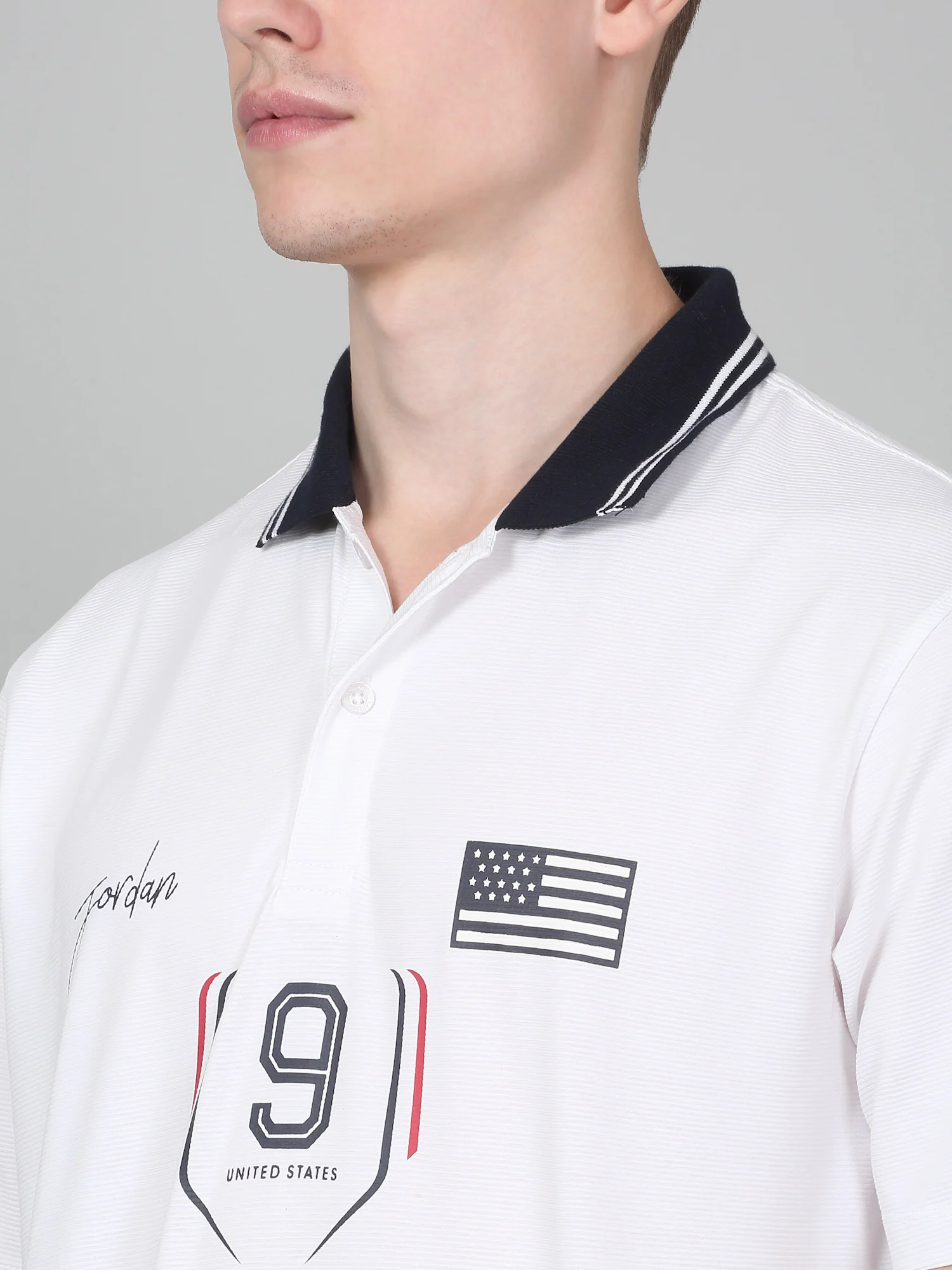 T-Shirt for Men | Breathable & Soft with Color Fastness Regular Fit Polo Neck Cotton Blend Fabric Printed Pattern - Image 4