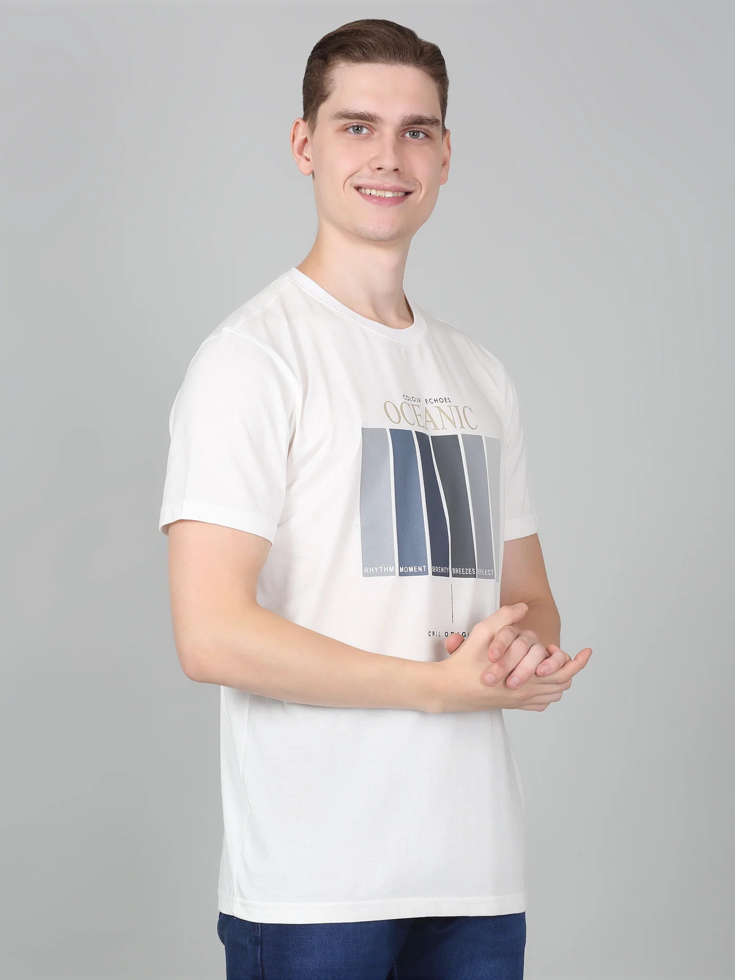 T-Shirt for Men | Breathable & Soft with Color Fastness Regular Fit Round Neck Poly Cotton Fabric Printed Pattern - Image 3