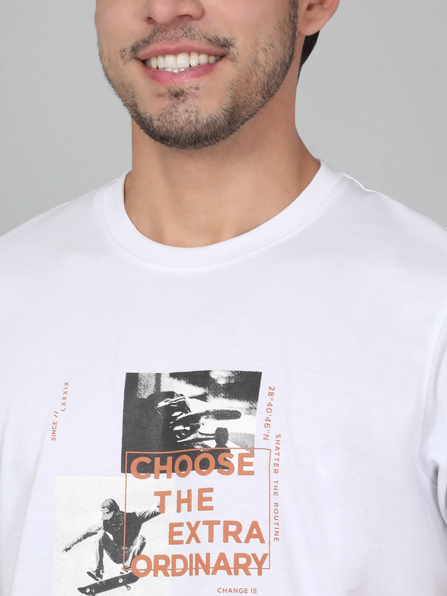 T-Shirt for Men | Breathable & Soft with Color Fastness Regular Fit Round Neck Poly Cotton Fabric Printed Pattern - Image 4