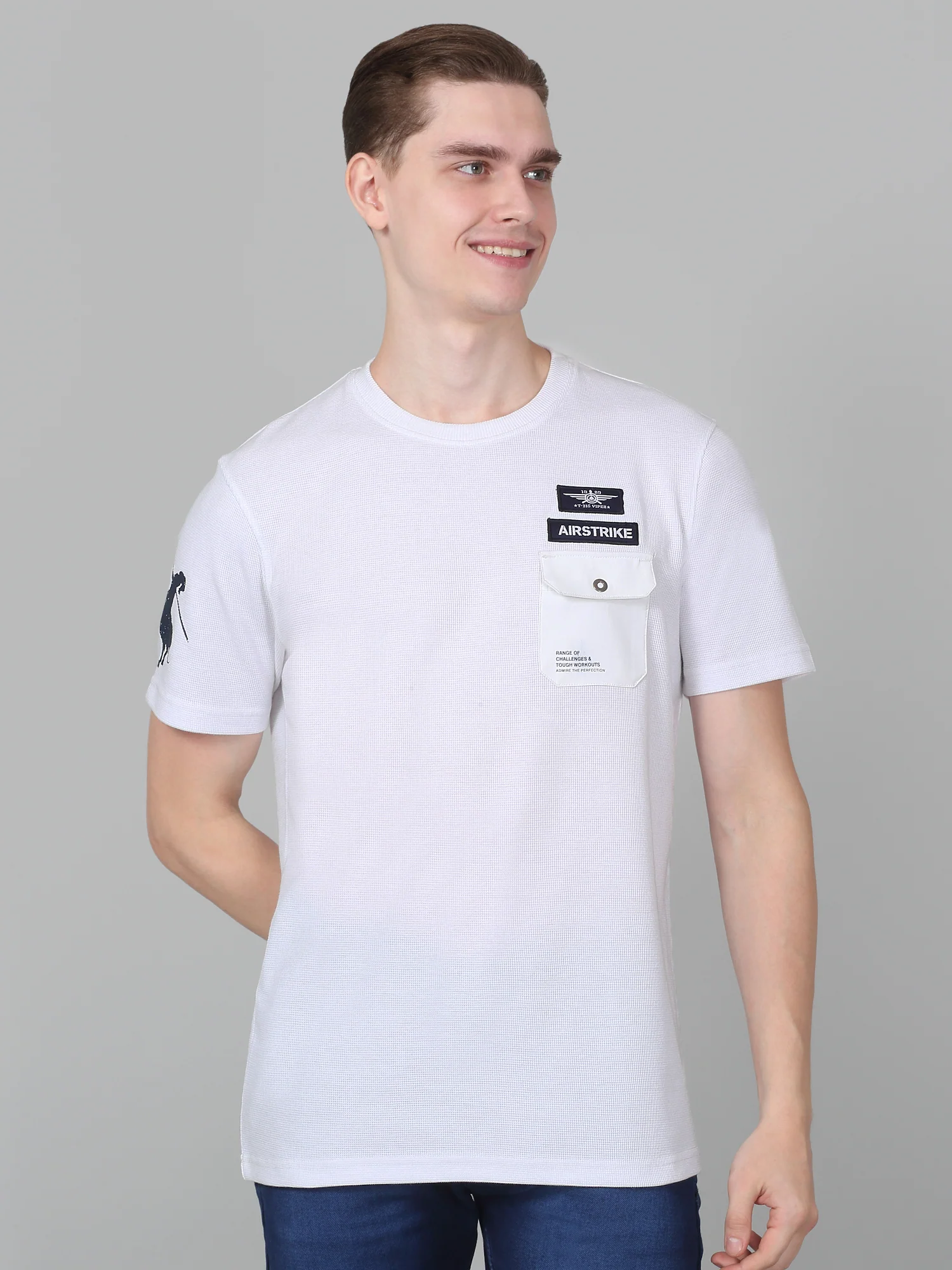 T-Shirt for Men | Breathable & Soft with Color Fastness Regular Fit Round Neck Poly Cotton Fabric Solid Pattern - Image 2