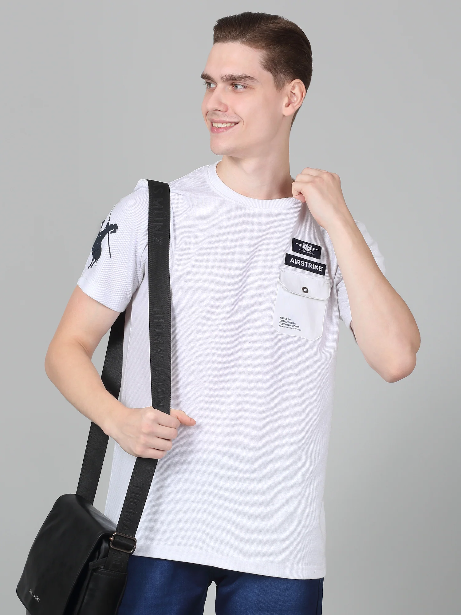 T-Shirt for Men | Breathable & Soft with Color Fastness Regular Fit Round Neck Poly Cotton Fabric Solid Pattern - Image 8