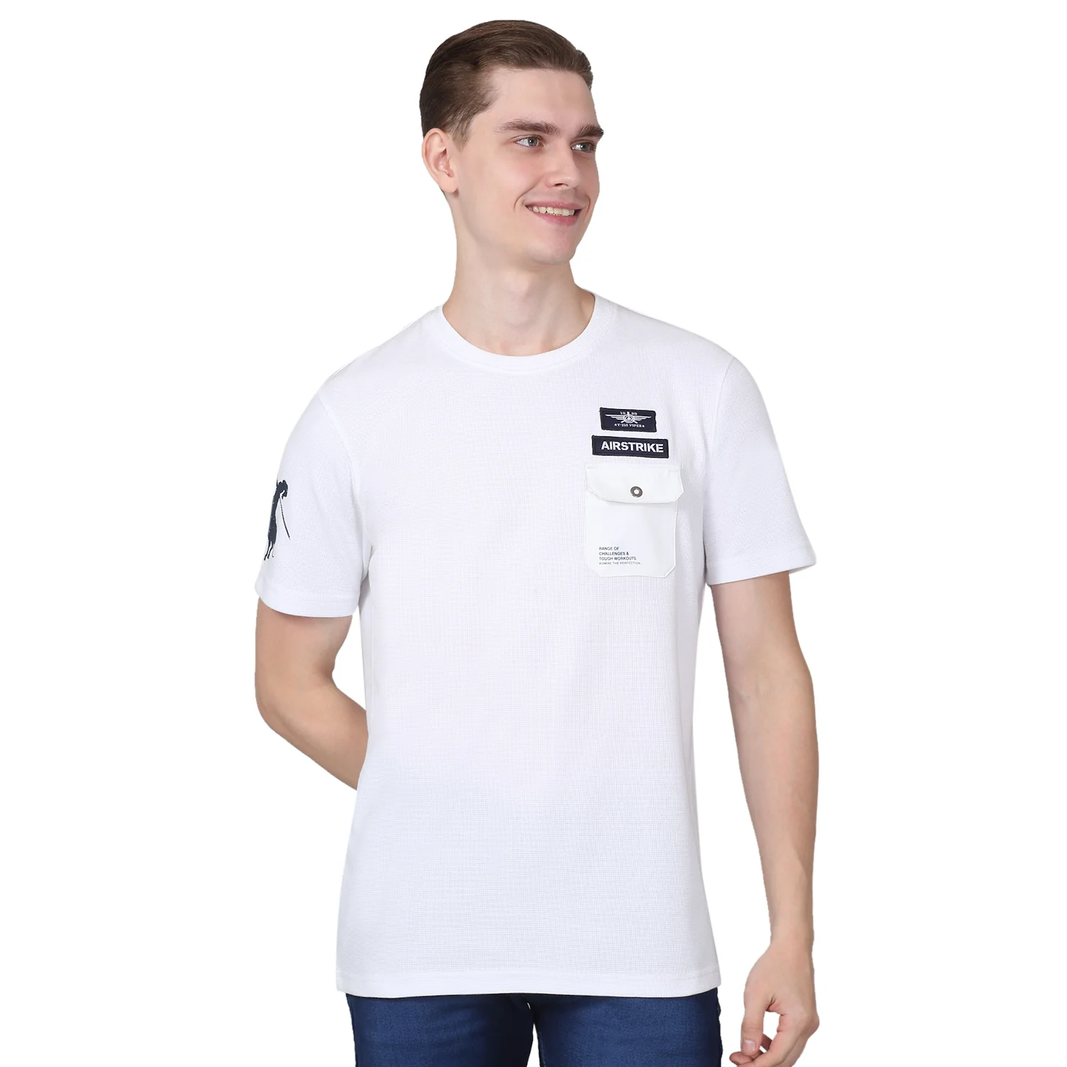T-Shirt for Men | Breathable & Soft with Color Fastness Regular Fit Round Neck Poly Cotton Fabric Solid Pattern - Image 9