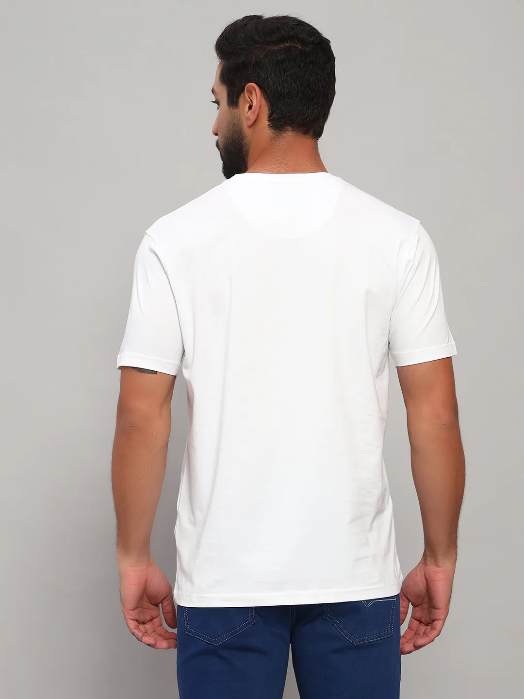 T-Shirt for Men | Breathable & Soft with Color Fastness Regular Fit Round Neck Cotton Blend Fabric Printed Pattern - Image 2