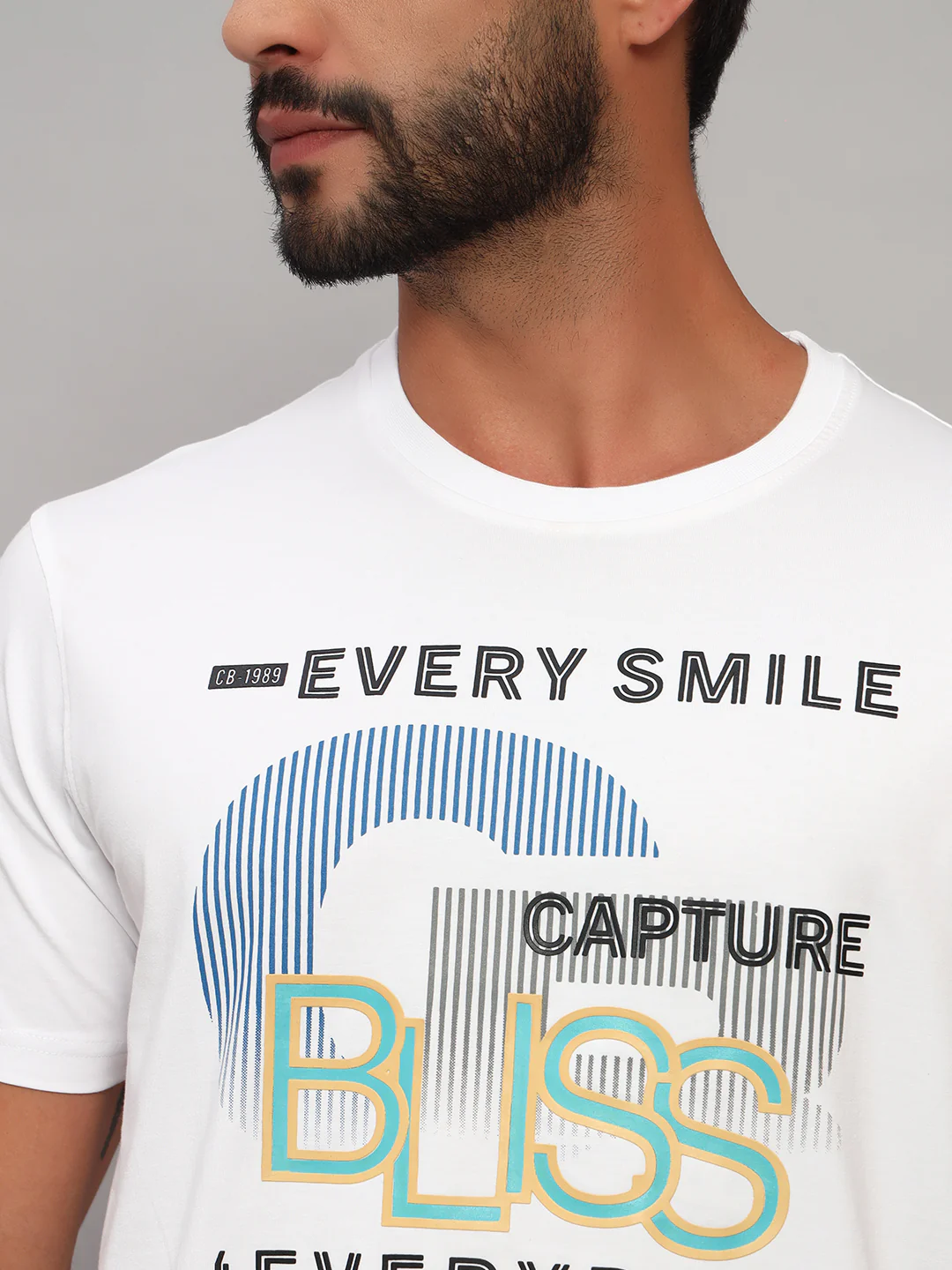 T-Shirt for Men | Breathable & Soft with Color Fastness Regular Fit Round Neck Cotton Blend Fabric Printed Pattern - Image 6