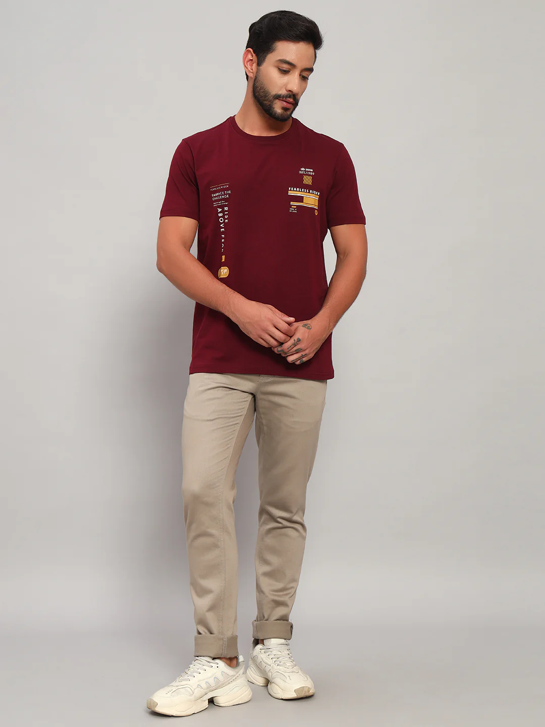 T-Shirt for Men | Breathable & Soft with Color Fastness Regular Fit Round Neck Cotton Blend Fabric Printed Pattern - Image 6