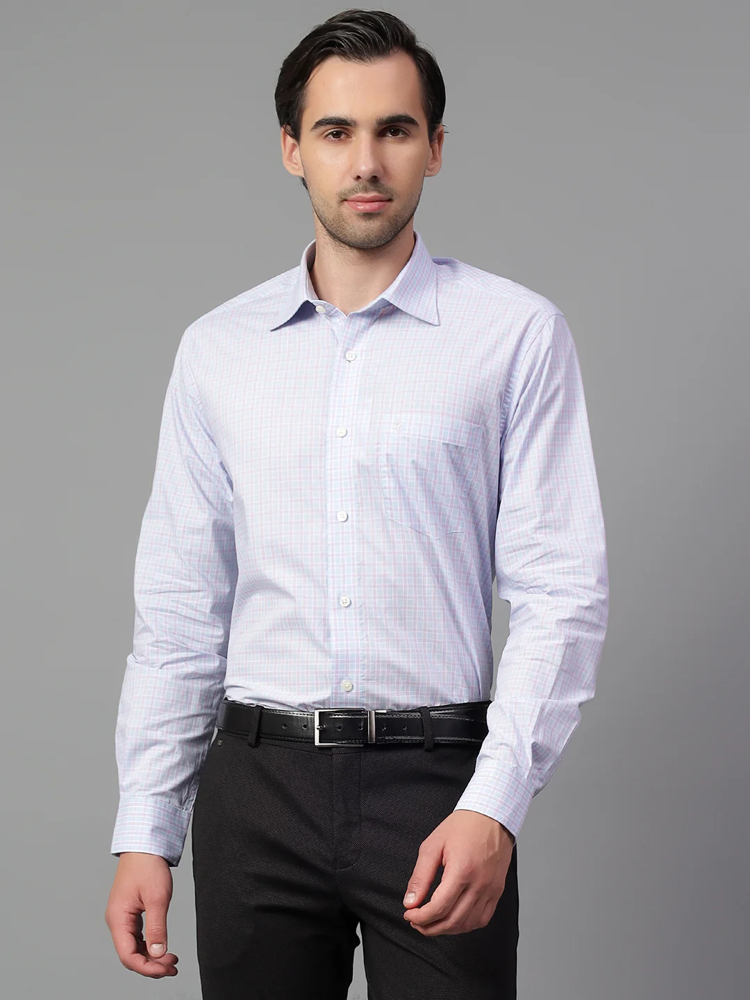 Formal Shirt for Men l Breathable & Soft with Color Fastness Regular Fit Spread Collar Neck Cotton Fabric Checkered Pattern - Image 4