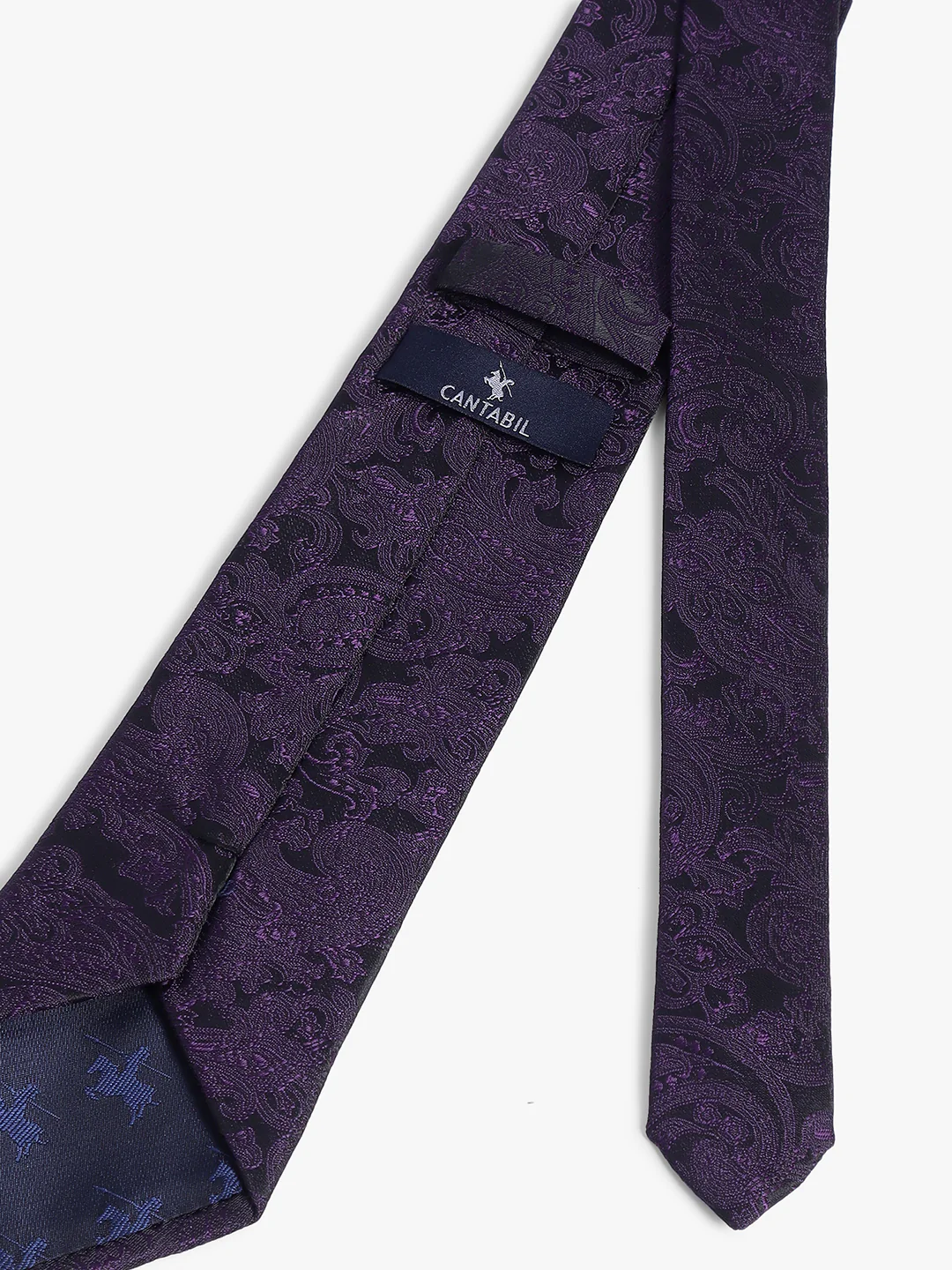 Men's Purple Floral Printed Broad Tie - Image 2