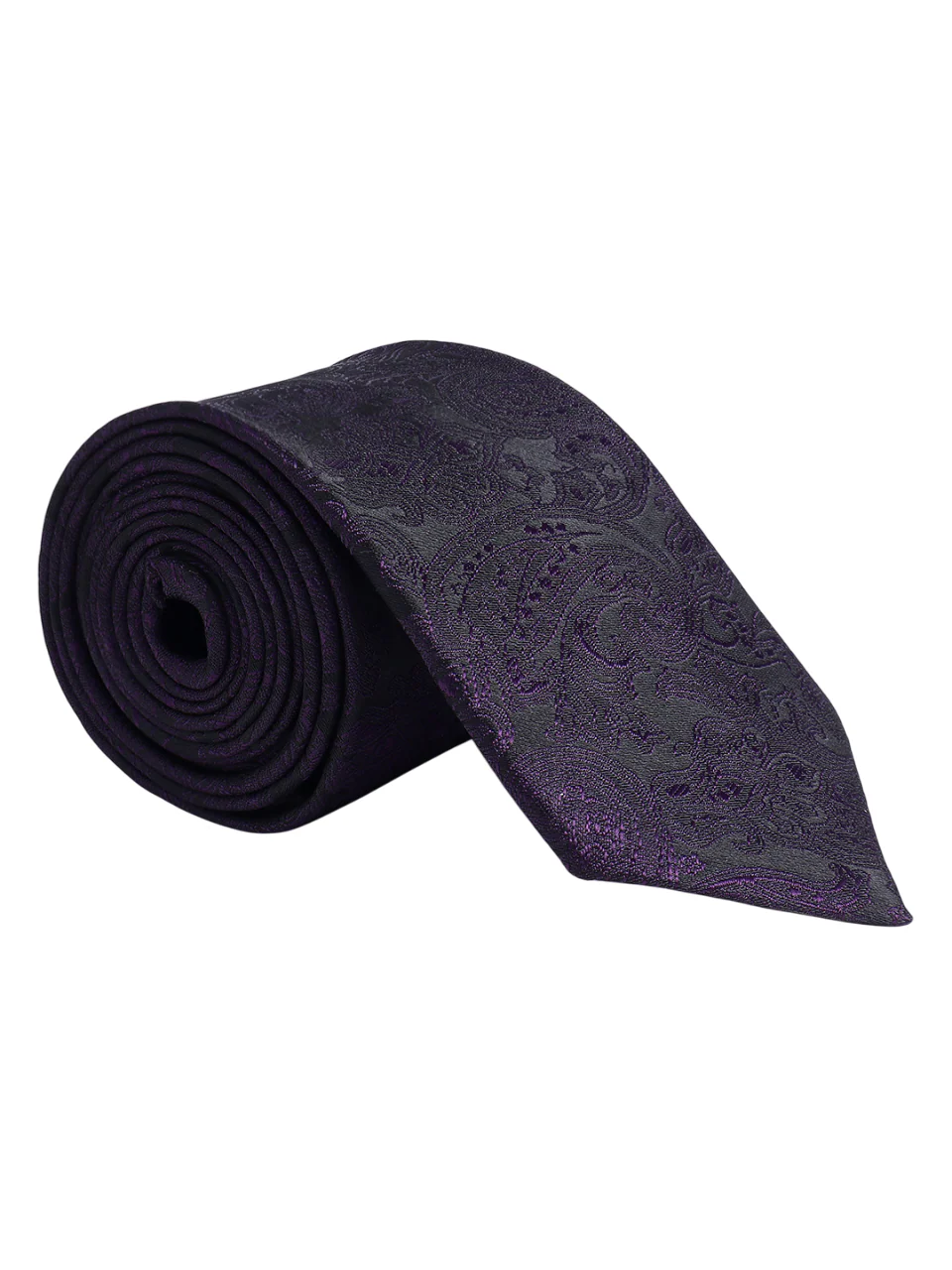 Men's Purple Floral Printed Broad Tie - Image 4