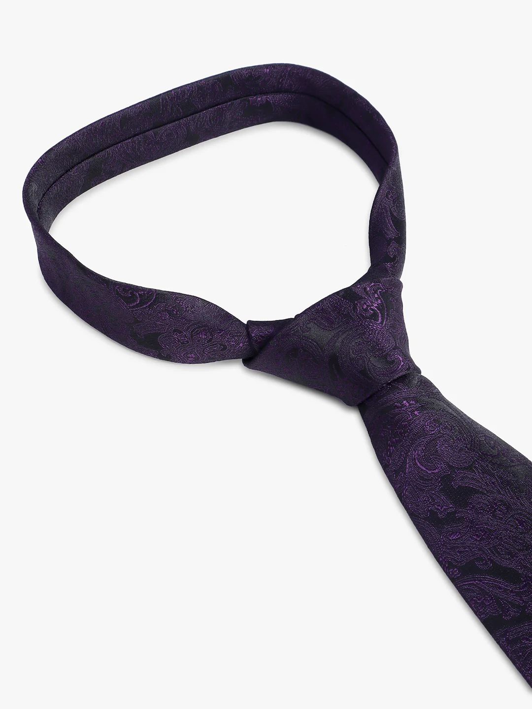 Men's Purple Floral Printed Broad Tie - Image 5