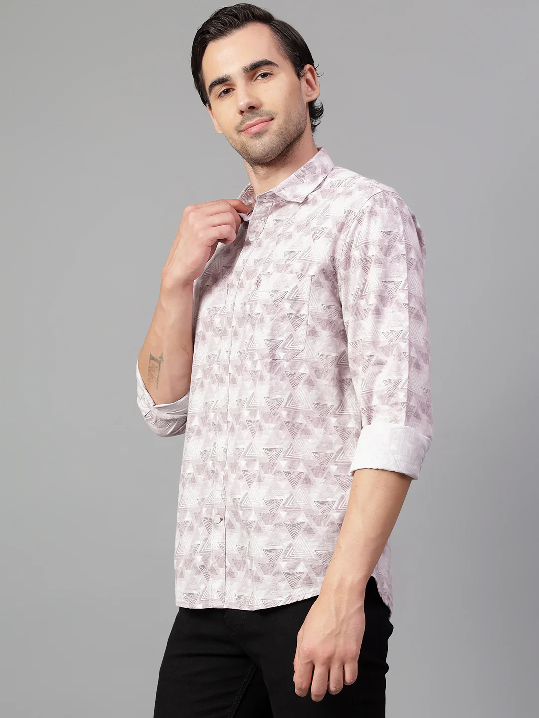 Casual Shirt for Men | Breathable & Soft with Color Fastness Regular Fit Spread Collar Neck Viscose Fabric Printed Pattern - Image 4