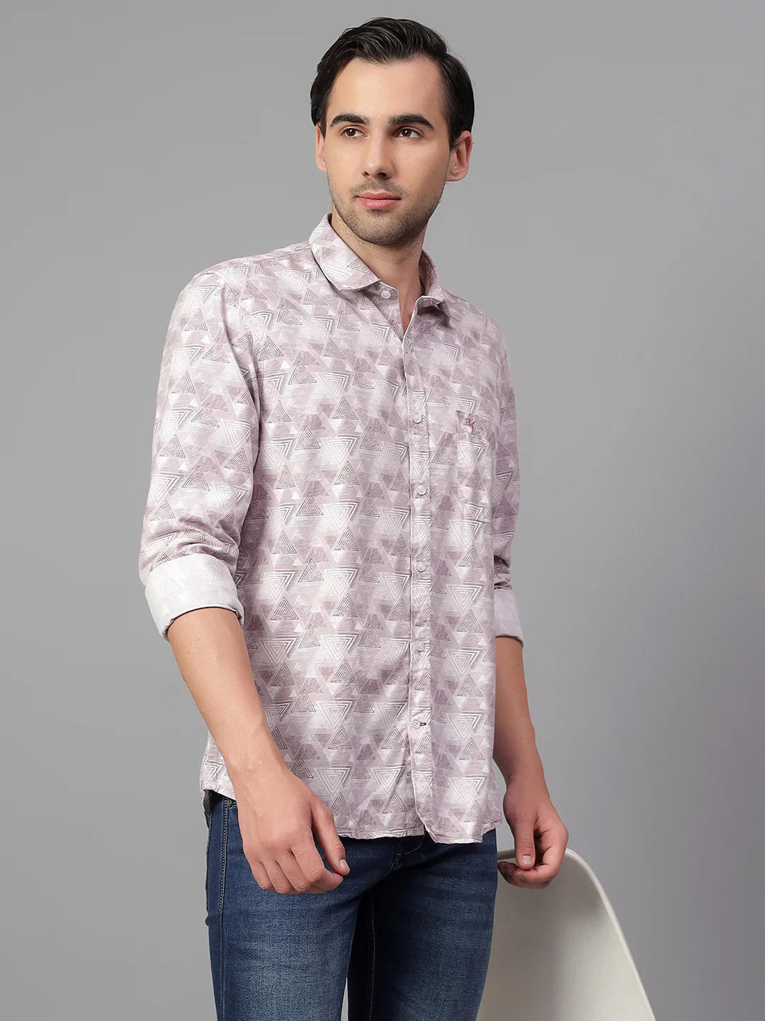 Casual Shirt for Men | Breathable & Soft with Color Fastness Regular Fit Spread Collar Neck Viscose Fabric Printed Pattern - Image 2