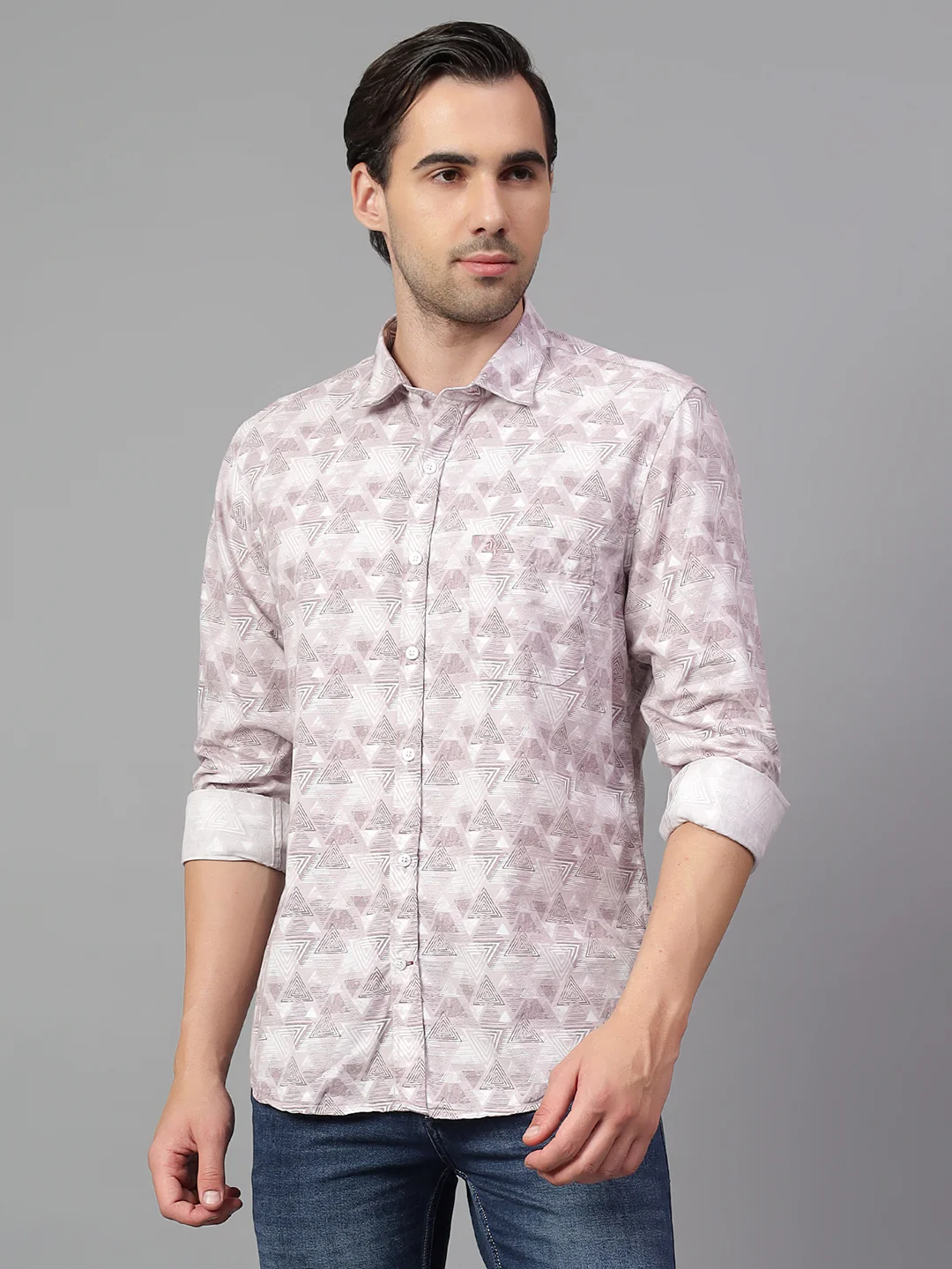 Casual Shirt for Men | Breathable & Soft with Color Fastness Regular Fit Spread Collar Neck Viscose Fabric Printed Pattern - Image 4