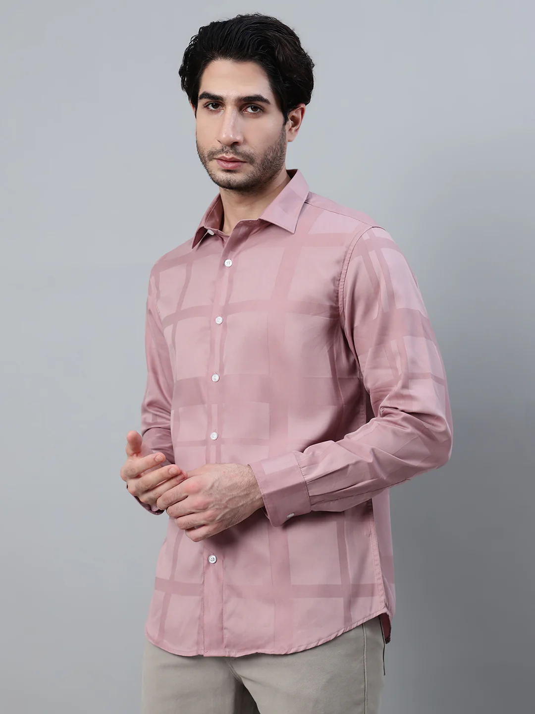 Casual Shirt for Men | Breathable & Soft with Color Fastness Regular Fit Spread Collar Neck Cotton Blend Fabric Printed Pattern - Image 3