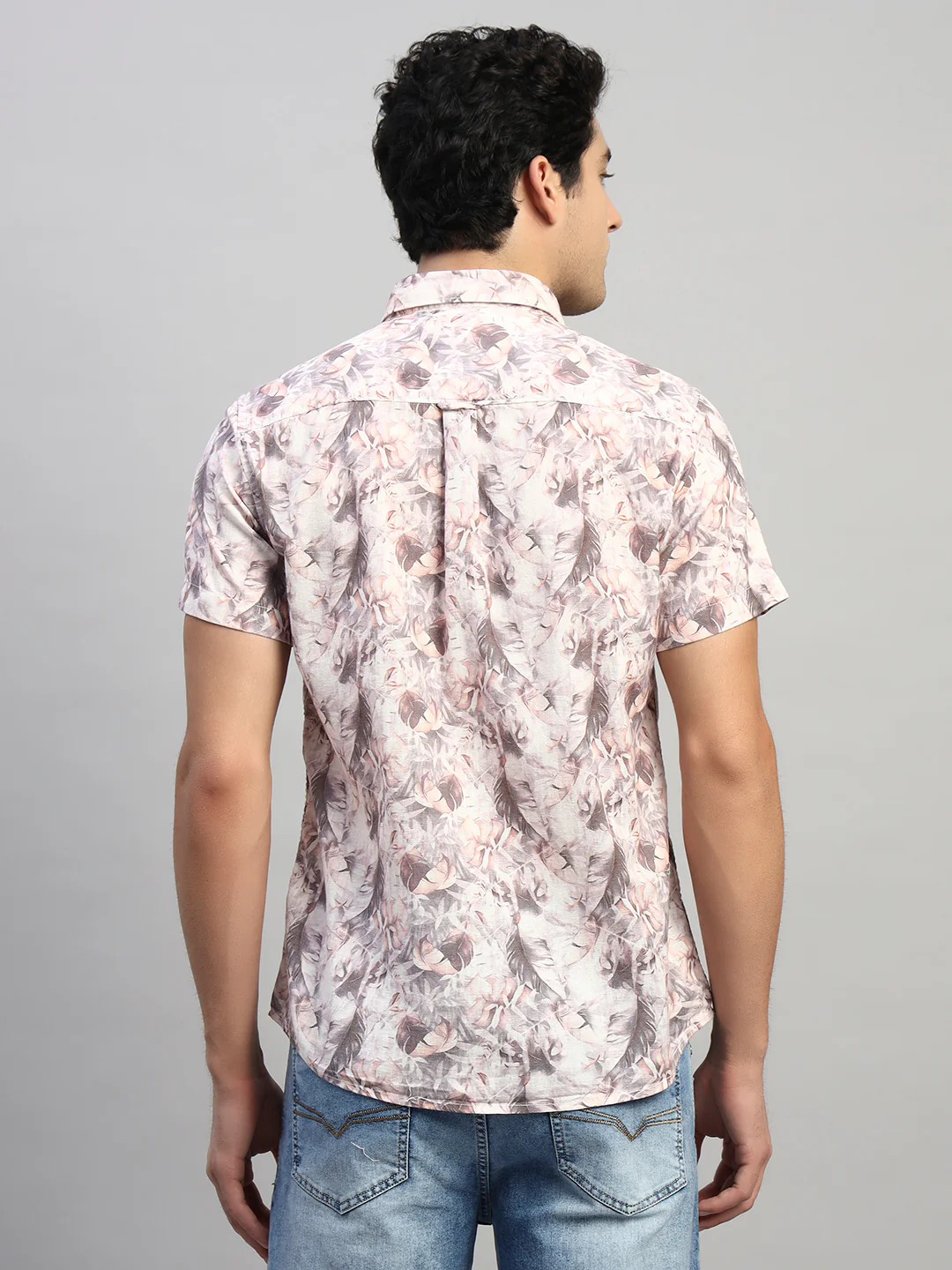 Casual Shirt for Men | Breathable & Soft with Color Fastness Regular Fit Spread Collar Neck Cotton Fabric Printed Pattern - Image 2