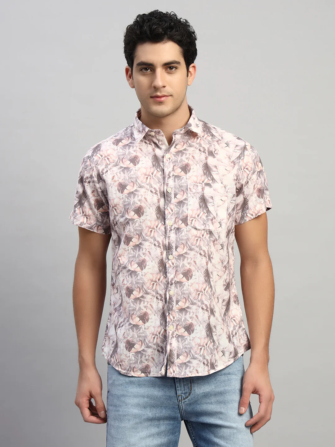 Casual Shirt for Men | Breathable & Soft with Color Fastness Regular Fit Spread Collar Neck Cotton Fabric Printed Pattern - Image 3