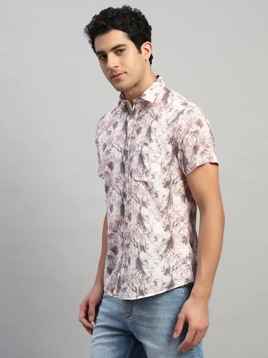 Casual Shirt for Men | Breathable & Soft with Color Fastness Regular Fit Spread Collar Neck Cotton Fabric Printed Pattern - Image 4