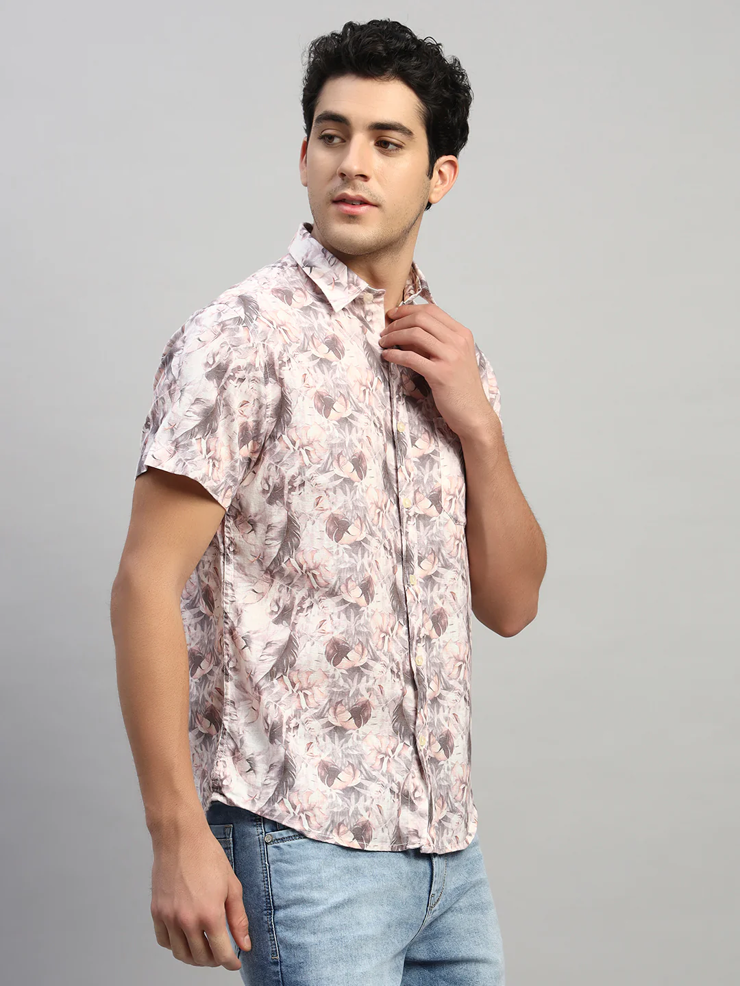 Casual Shirt for Men | Breathable & Soft with Color Fastness Regular Fit Spread Collar Neck Cotton Fabric Printed Pattern - Image 5