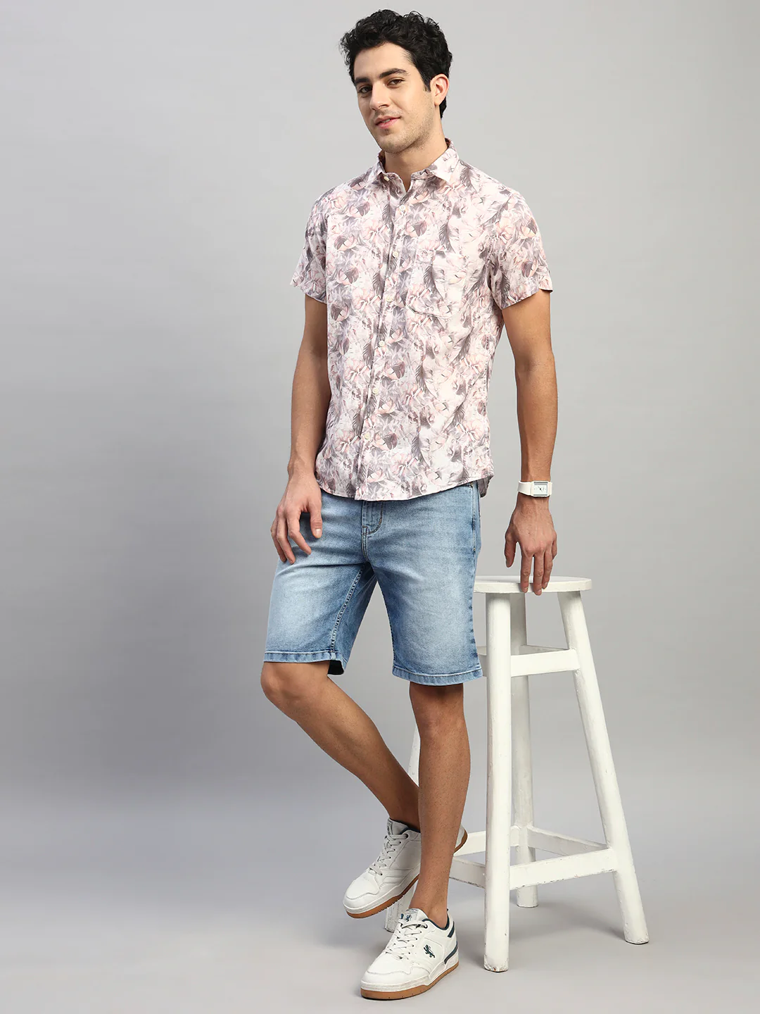 Casual Shirt for Men | Breathable & Soft with Color Fastness Regular Fit Spread Collar Neck Cotton Fabric Printed Pattern - Image 8