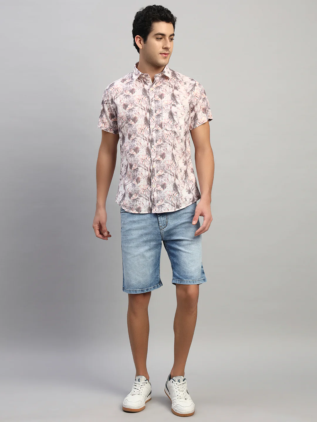 Casual Shirt for Men | Breathable & Soft with Color Fastness Regular Fit Spread Collar Neck Cotton Fabric Printed Pattern - Image 9