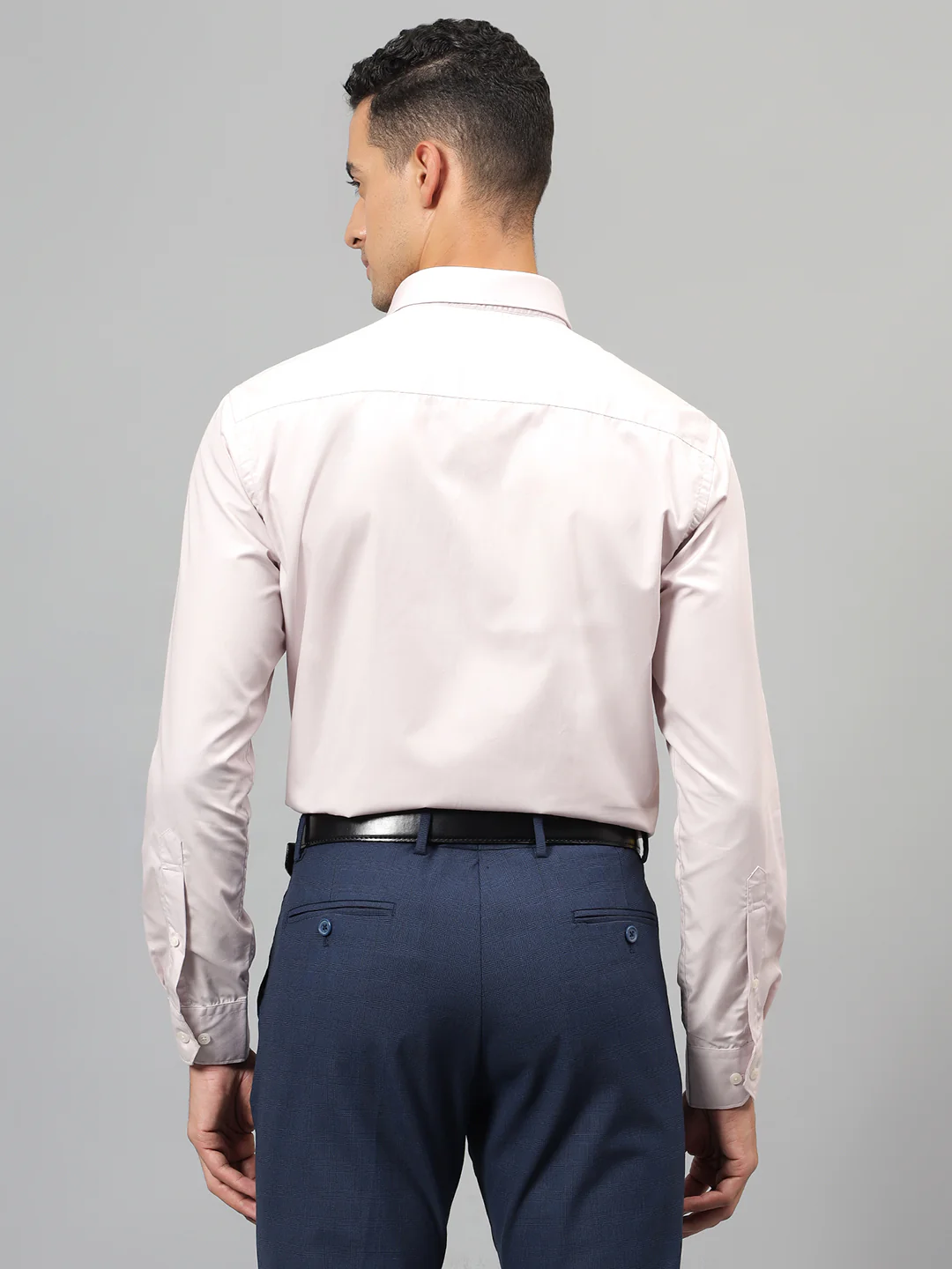 Formal Shirt for Men l Breathable & Soft with Color Fastness Regular Fit Spread Collar Neck Cotton Blend Fabric Solid Pattern - Image 3