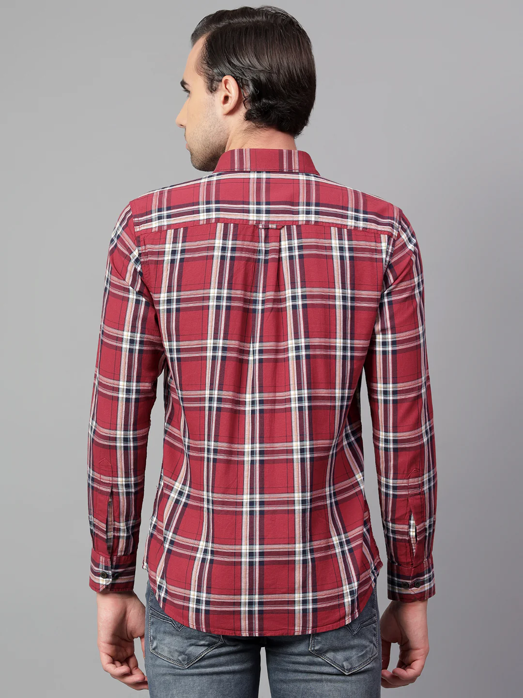 Casual Shirt for Men | Breathable & Soft with Color Fastness Regular Fit Spread Collar Neck Cotton Fabric Checkered Pattern - Image 2