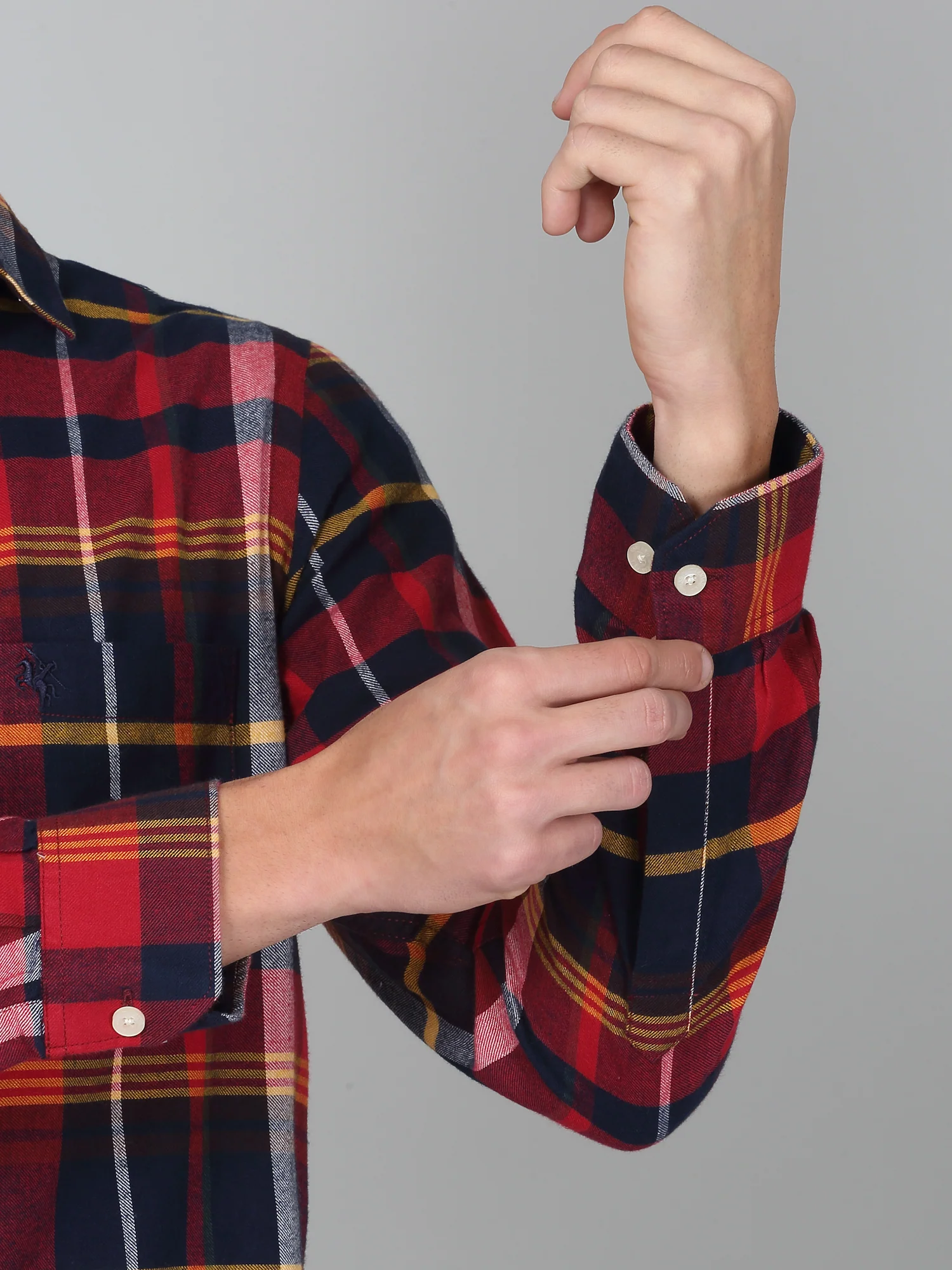 Casual Shirt for Men | Breathable & Soft with Color Fastness Regular Fit Spread Collar Neck Cotton Fabric Checkered Pattern - Image 3