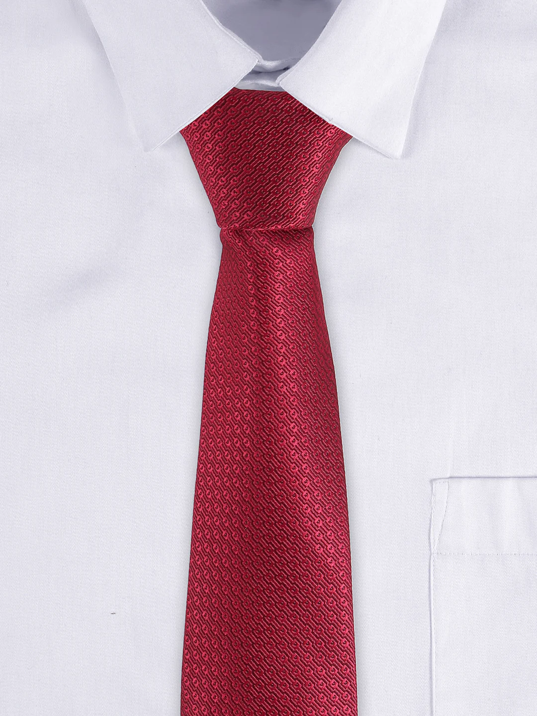 Men's Red Self-Design Broad Tie - Image 7