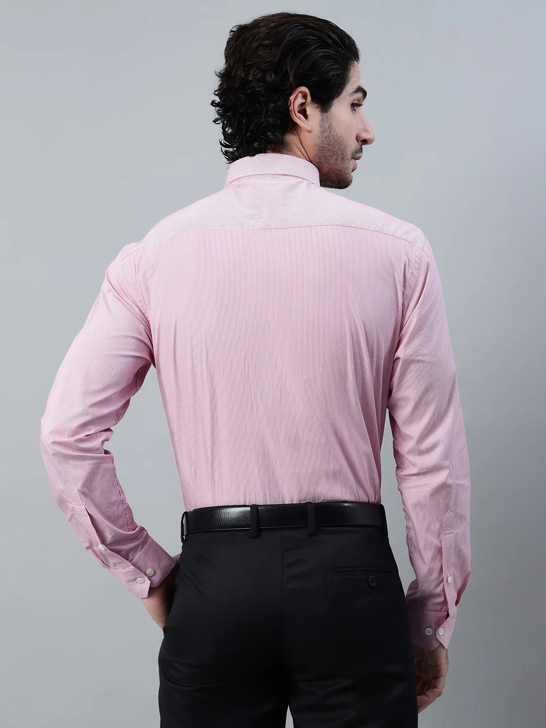 Formal Shirt for Men l Breathable & Soft with Color Fastness Regular Fit Spread Collar Neck Cotton Fabric Striped Pattern - Image 2