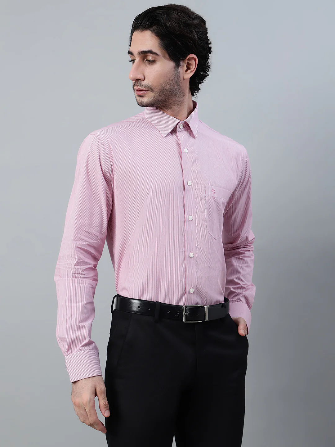 Formal Shirt for Men l Breathable & Soft with Color Fastness Regular Fit Spread Collar Neck Cotton Fabric Striped Pattern - Image 4