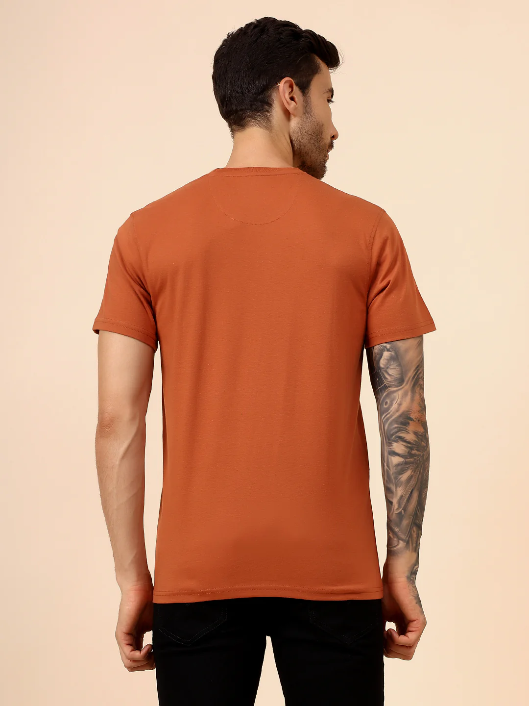 T-Shirt for Men | Breathable & Soft with Color Fastness Regular Fit Round Neck Poly Cotton Fabric Printed Pattern - Image 5