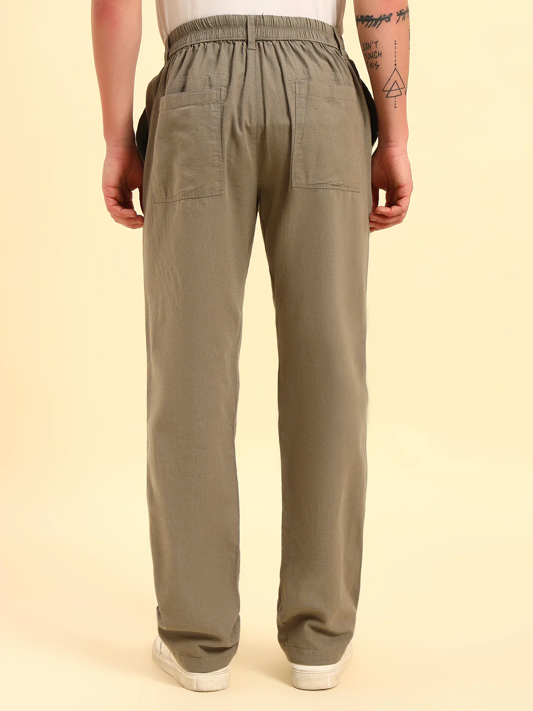 Men's Sage Green Solid Regular Fit Lower - Image 8