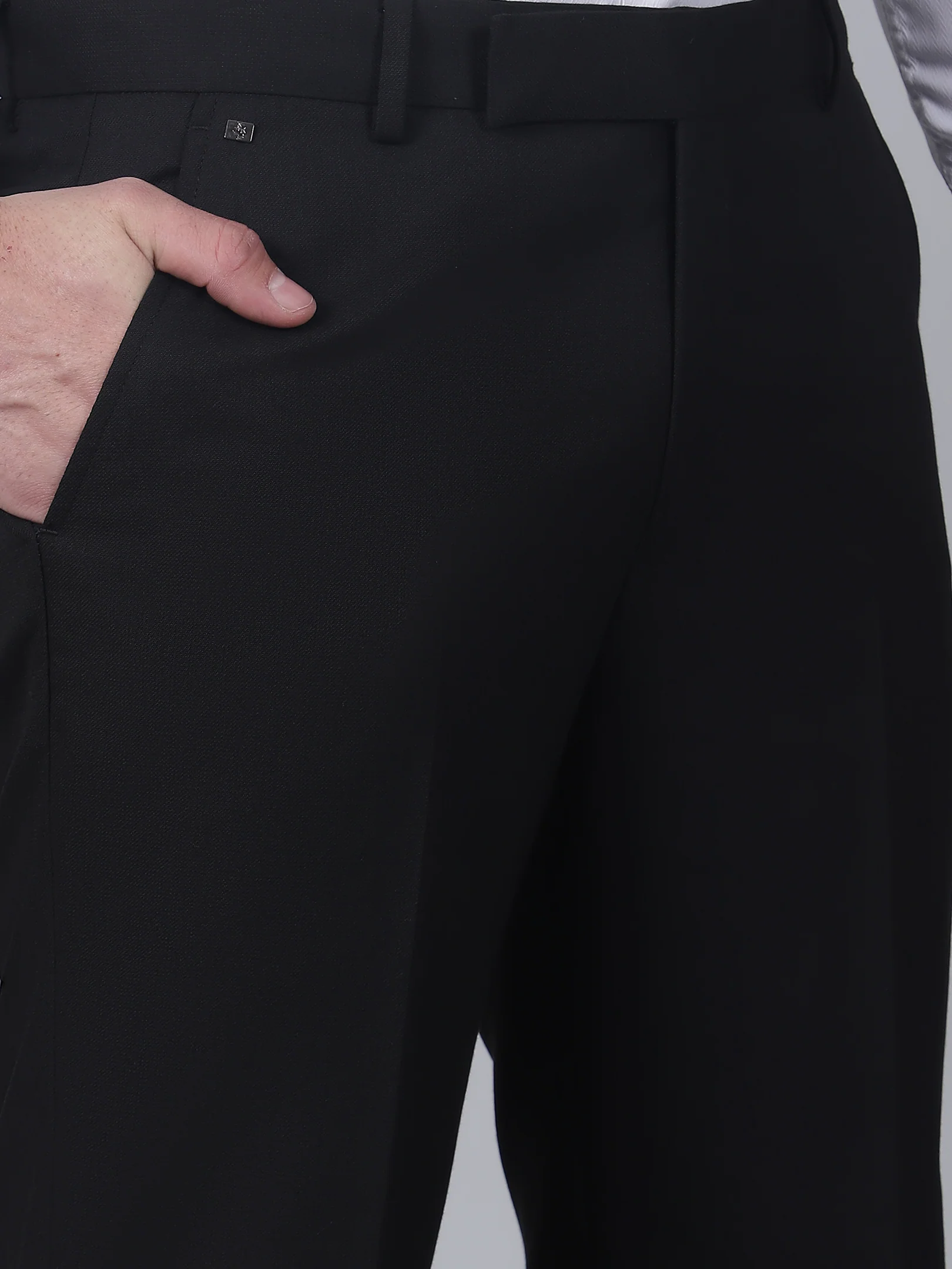 Formal Trouser for Men | Breathable & Soft with Color Fastness Regular Fit Poly Viscose Fabric Solid Pattern Hook & Eye Closure - Image 6