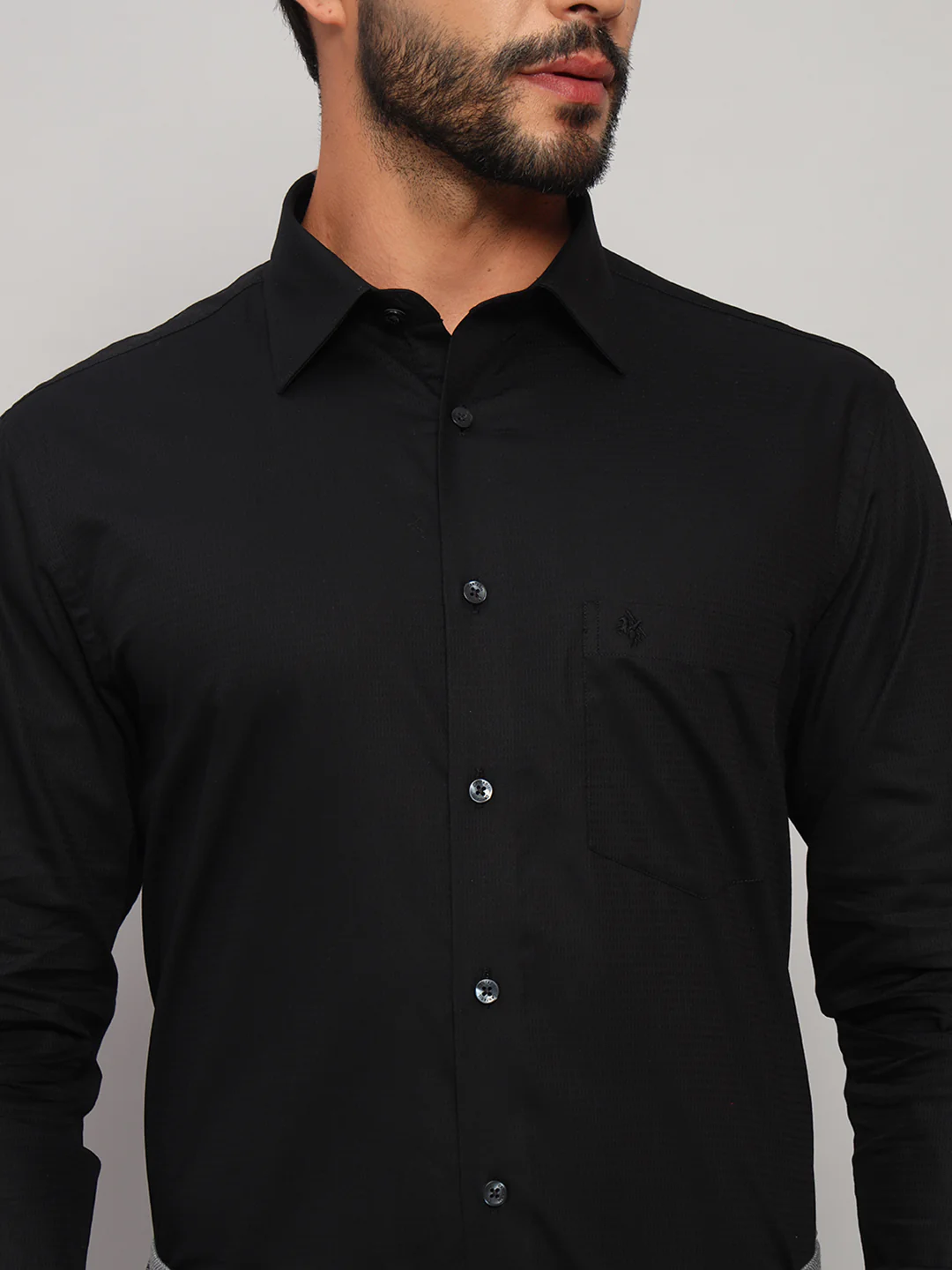 Formal Shirt for Men l Breathable & Soft with Color Fastness Regular Fit Spread Collar Neck Cotton Fabric Self Design Pattern - Image 6