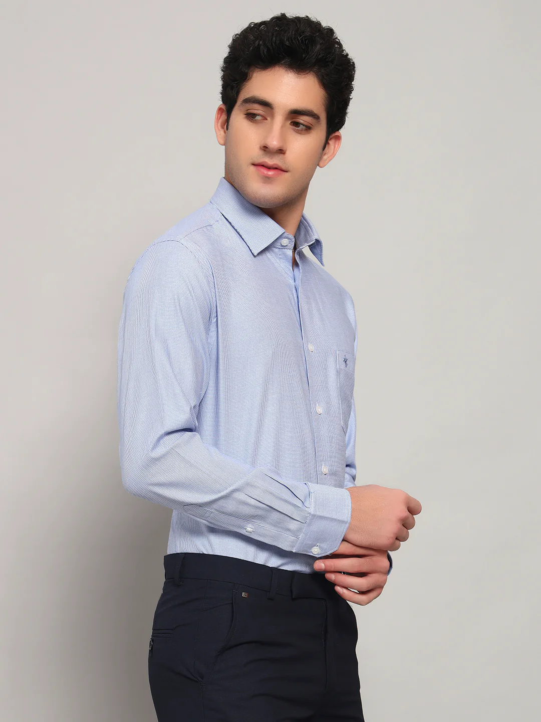Formal Shirt for Men l Breathable & Soft with Color Fastness Regular Fit Spread Collar Neck Cotton Fabric Self Design Pattern - Image 4