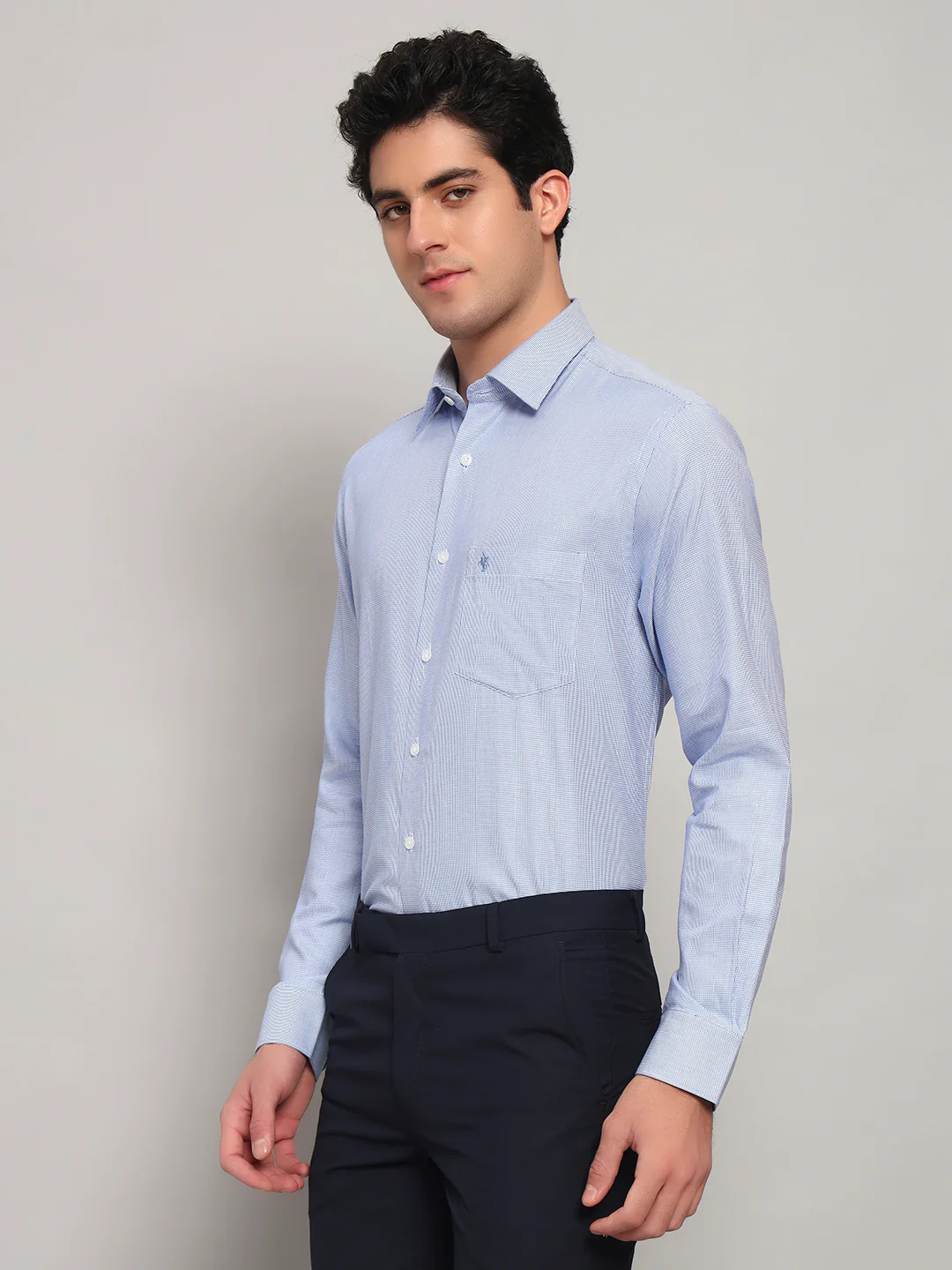 Formal Shirt for Men l Breathable & Soft with Color Fastness Regular Fit Spread Collar Neck Cotton Fabric Self Design Pattern - Image 5