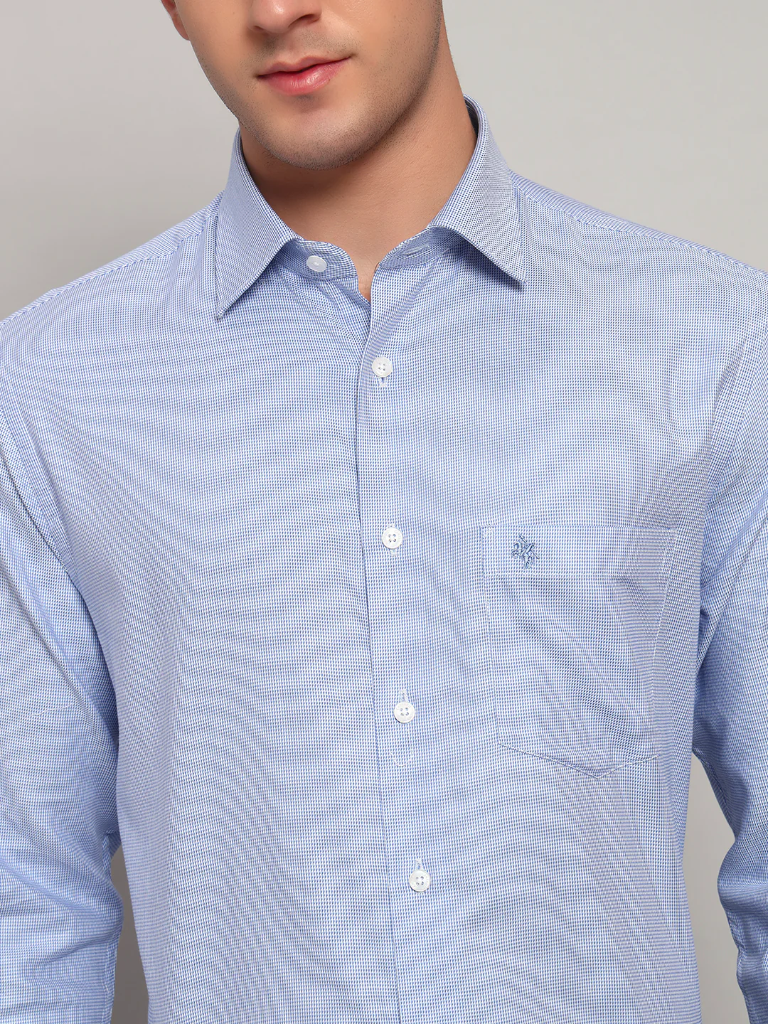 Formal Shirt for Men l Breathable & Soft with Color Fastness Regular Fit Spread Collar Neck Cotton Fabric Self Design Pattern - Image 6