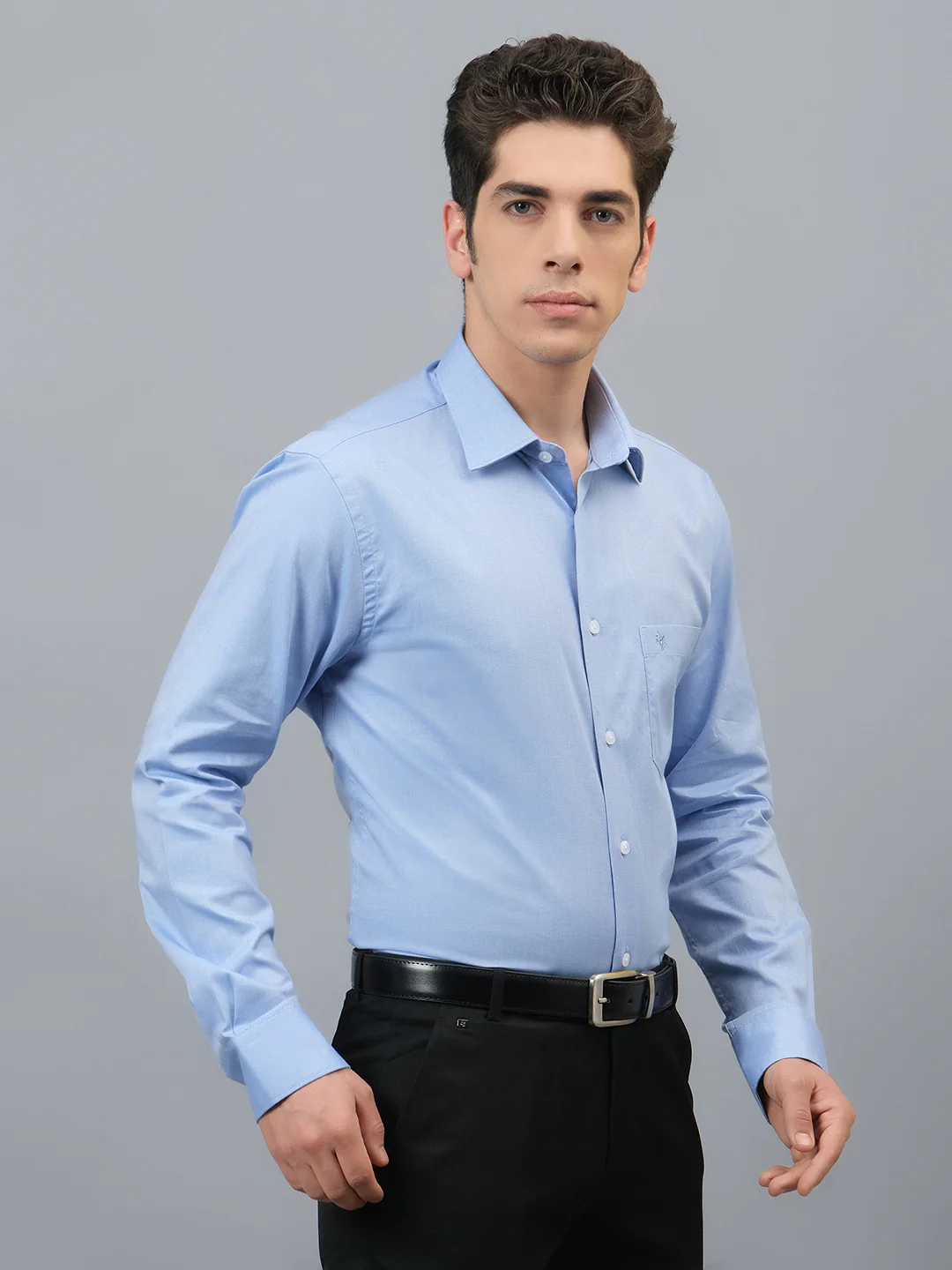 Formal Shirt for Men l Breathable & Soft with Color Fastness Regular Fit Spread Collar Neck Cotton Fabric Self Design Pattern - Image 4