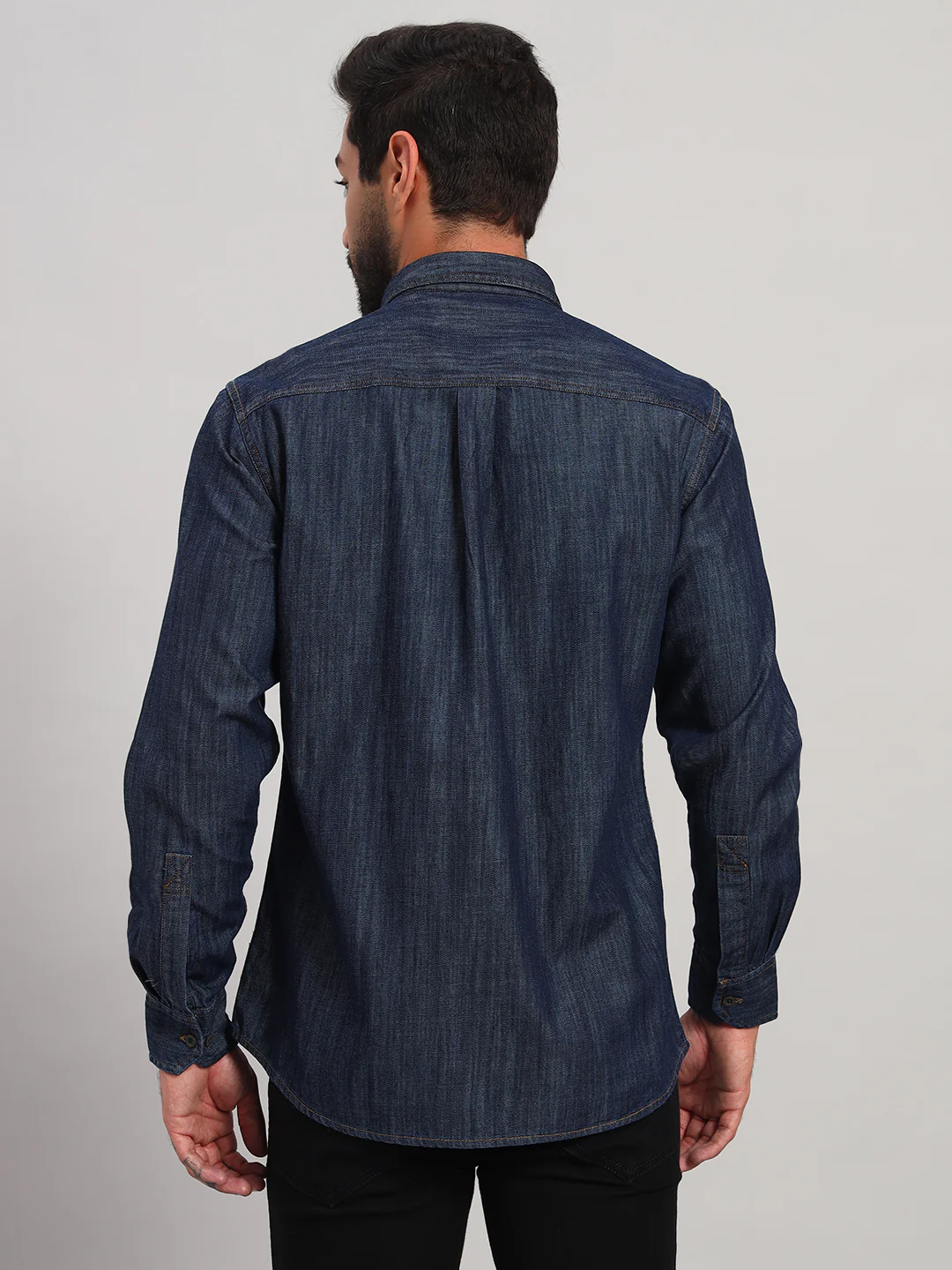 Casual Shirt for Men | Breathable & Soft with Color Fastness Regular Fit Spread Collar Neck Cotton Fabric Self Design Pattern - Image 2