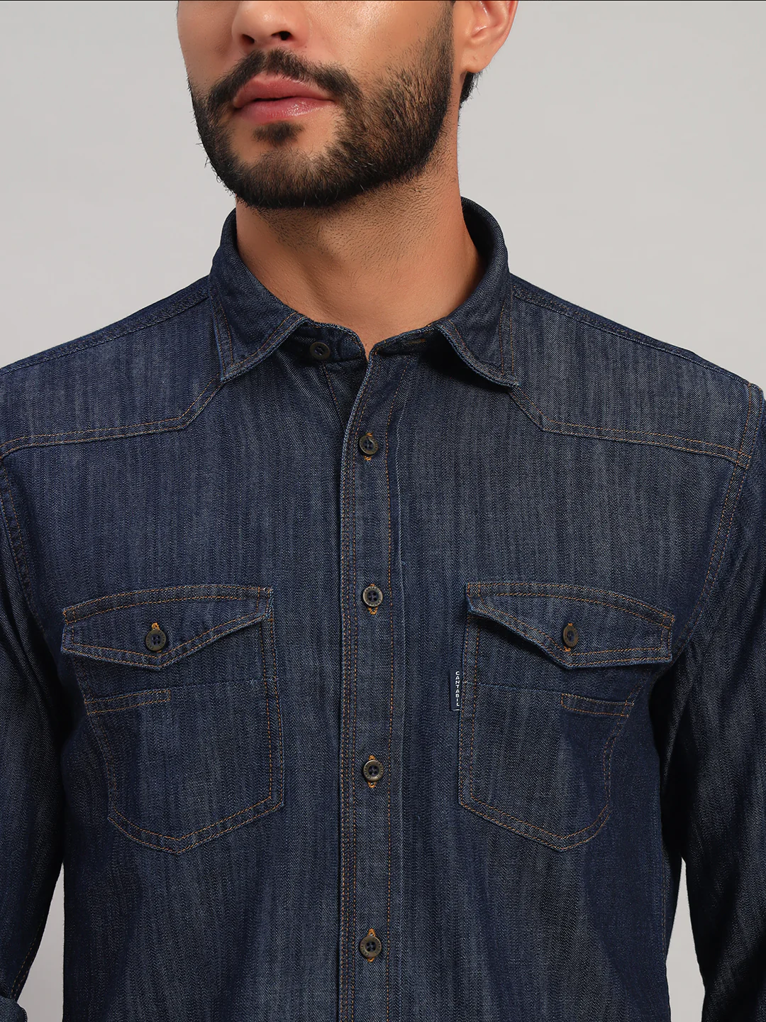 Casual Shirt for Men | Breathable & Soft with Color Fastness Regular Fit Spread Collar Neck Cotton Fabric Self Design Pattern - Image 6