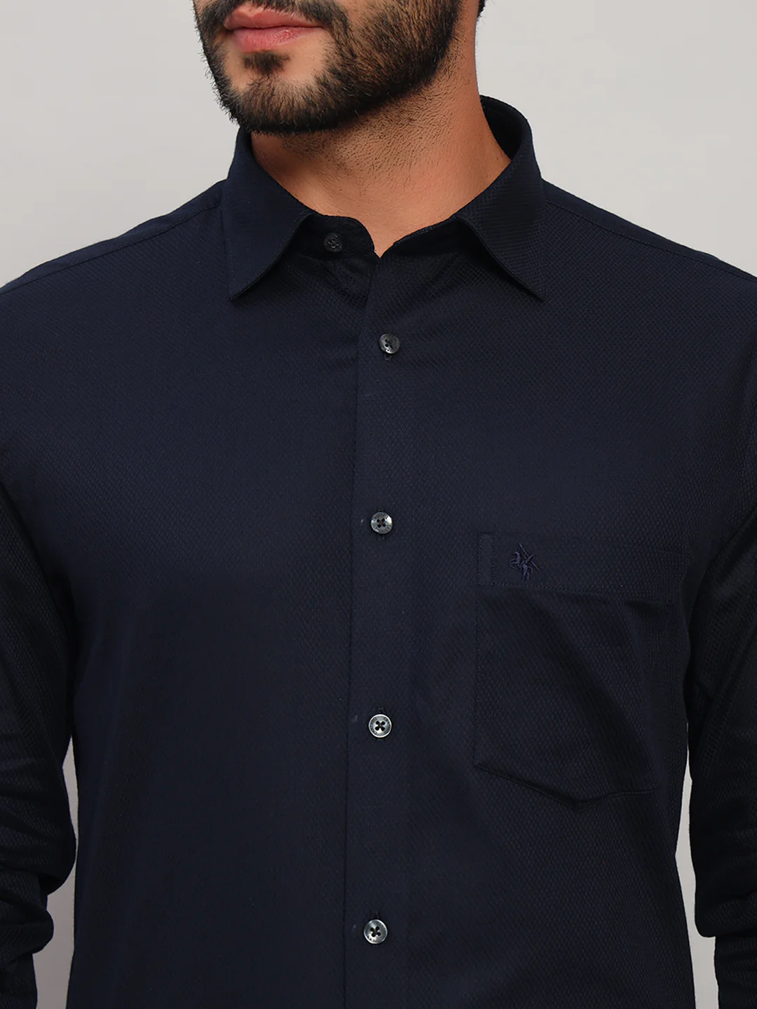 Formal Shirt for Men l Breathable & Soft with Color Fastness Regular Fit Spread Collar Neck Cotton Fabric Self Design Pattern - Image 6
